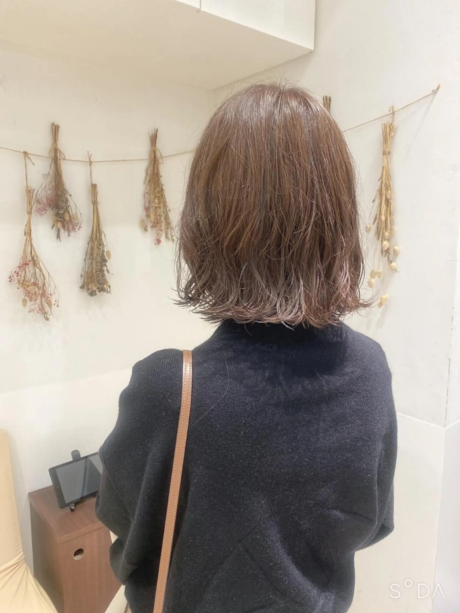 ミディアム カラー パーマ ミディアムパーマ ブラウンカラー ココアブラウン ボブ はだゆうき @hadadan08のヘアスタイル