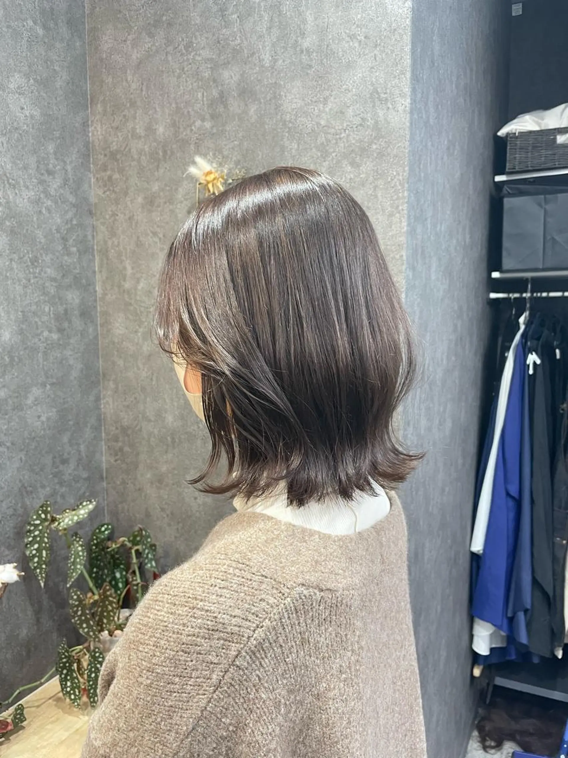 ミディアム カラー ヘアカラー トリートメント いなみね はるきのヘアスタイル