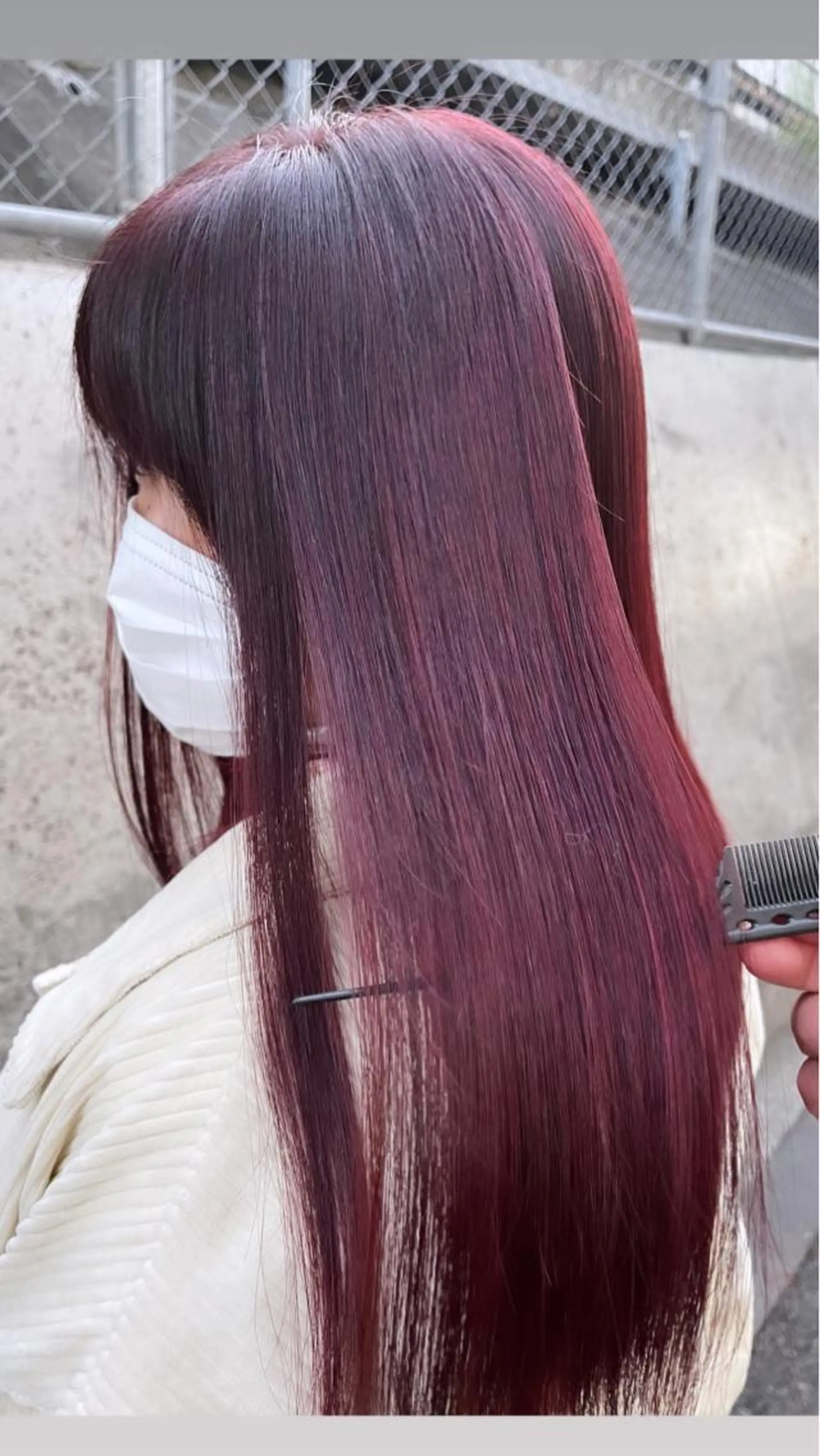 ロング 髪質改善 縮毛矯正 カット ヘアカラー 圧倒的美髪ストレート ツダケイタロウのヘアスタイル