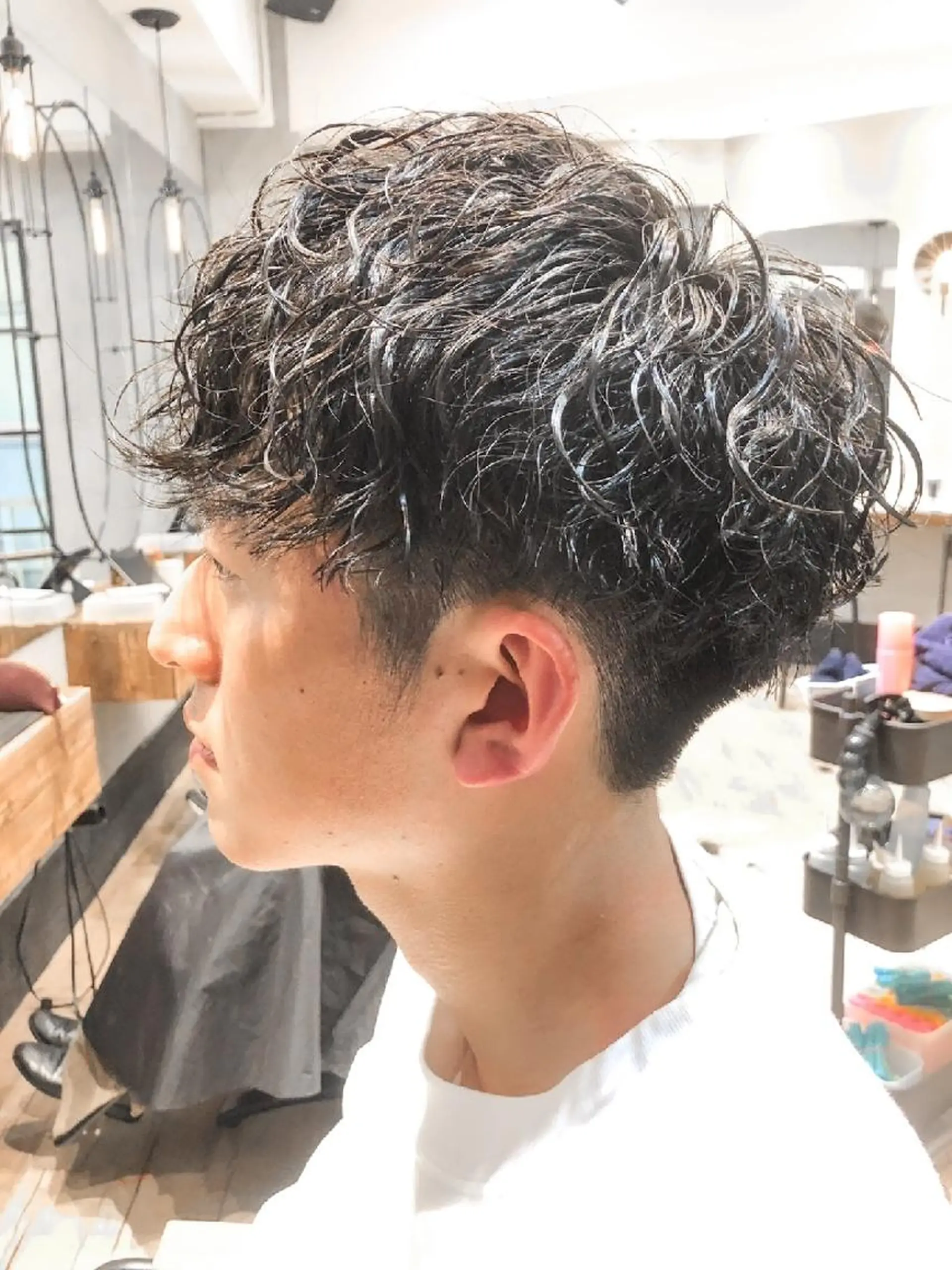 ショート パーマ メンズ カット パーマ トリートメント ヘアセット amie高崎所属・高崎メンズパーマ 髪質改善TAKEのヘアスタイル