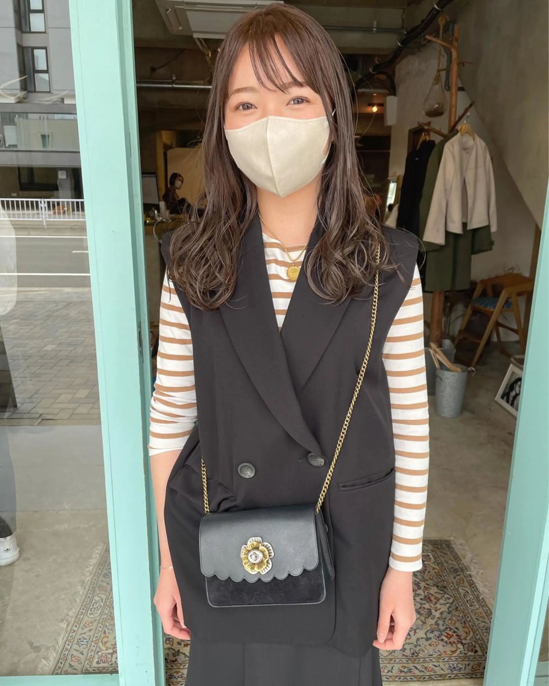 ロング カラー パーマ/レイヤー 岩山丈一郎のヘアスタイル