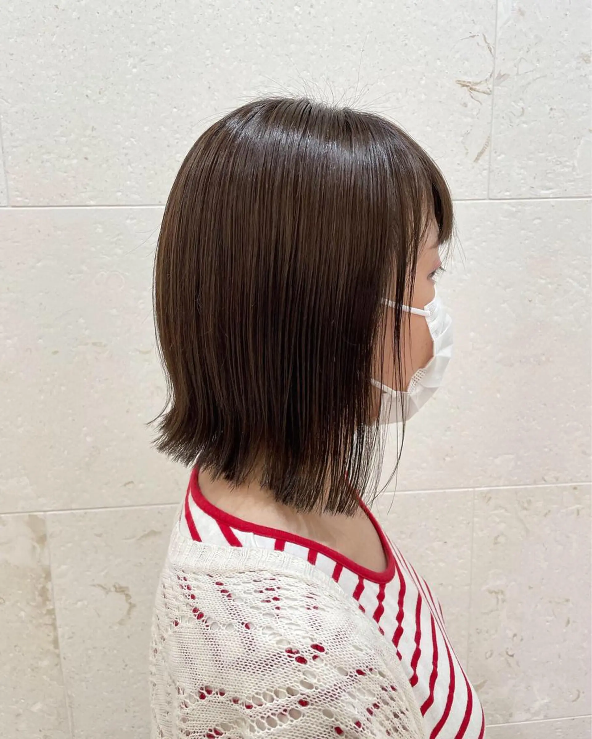 ミディアム カラー ボブ 斉藤 貴也のヘアスタイル