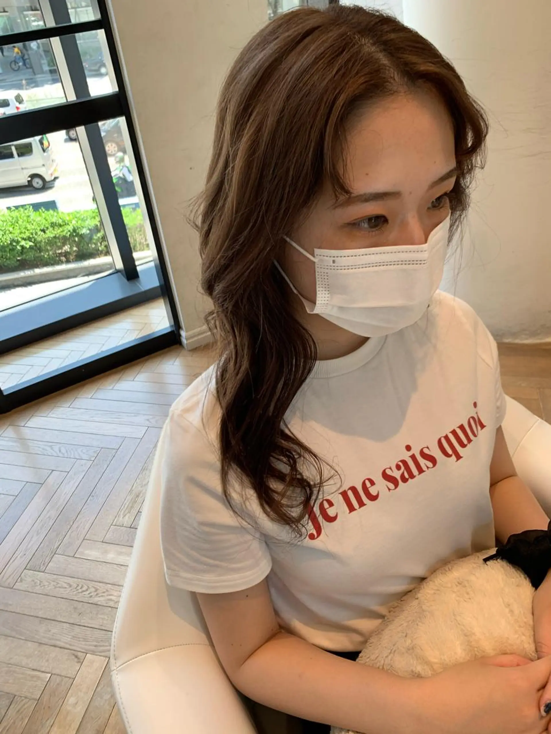 ロング カラー ベージュカラー ブリーチ ミルクティーベージュ カット ヘアカラー トリートメント #ケアブリーチ# MASAのヘアスタイル