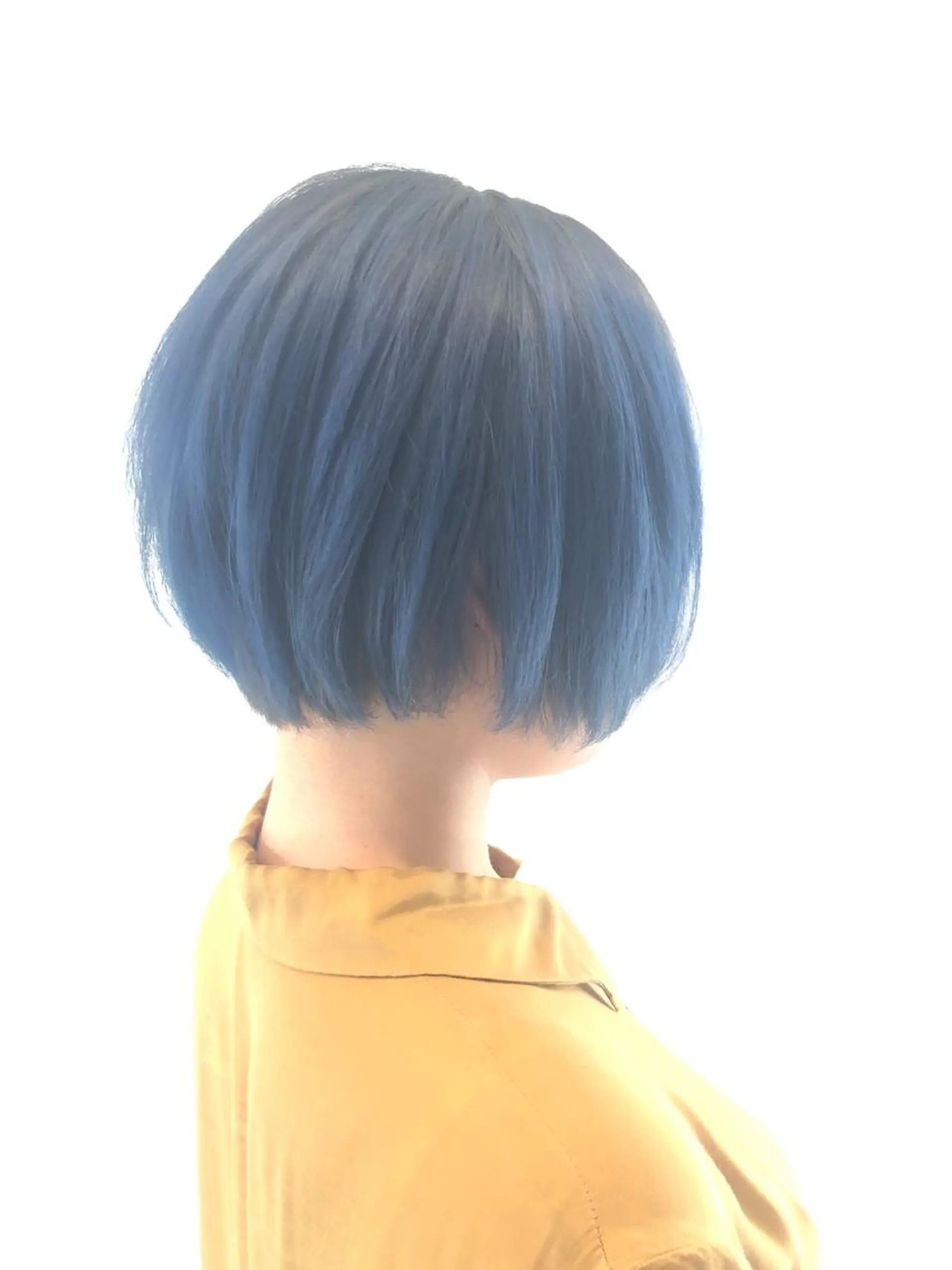 ショート カラー アッシュ ブリーチ ブルーカラー シルバー シルバーアッシュ ワタナベ テルマサのヘアスタイル