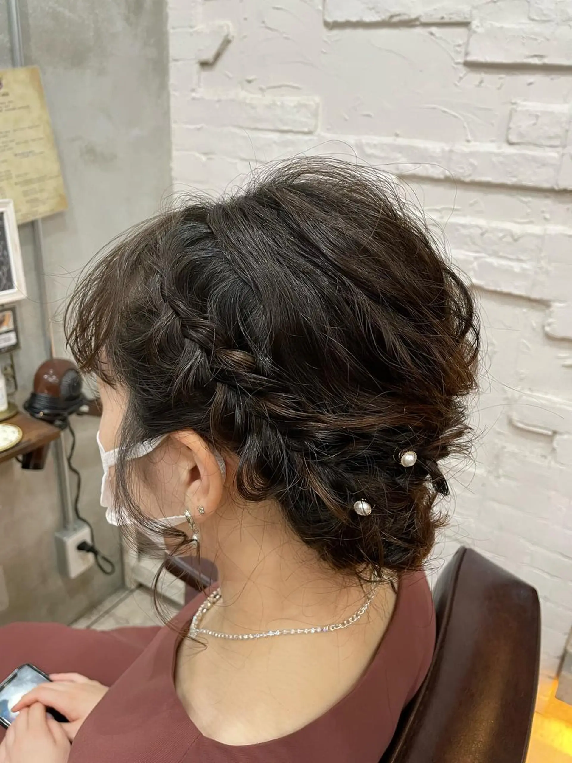 ミディアム ヘアセット 【ピンク/韓国ヘア/ ヘアセット】亜海のヘアスタイル