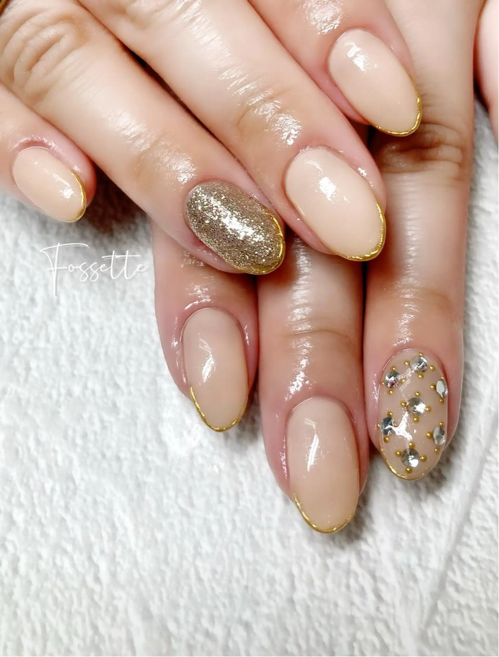 ネイル ラメ(グリッター) ミラーネイル ワンカラーネイル nailsalon Fossetteのネイルデザイン