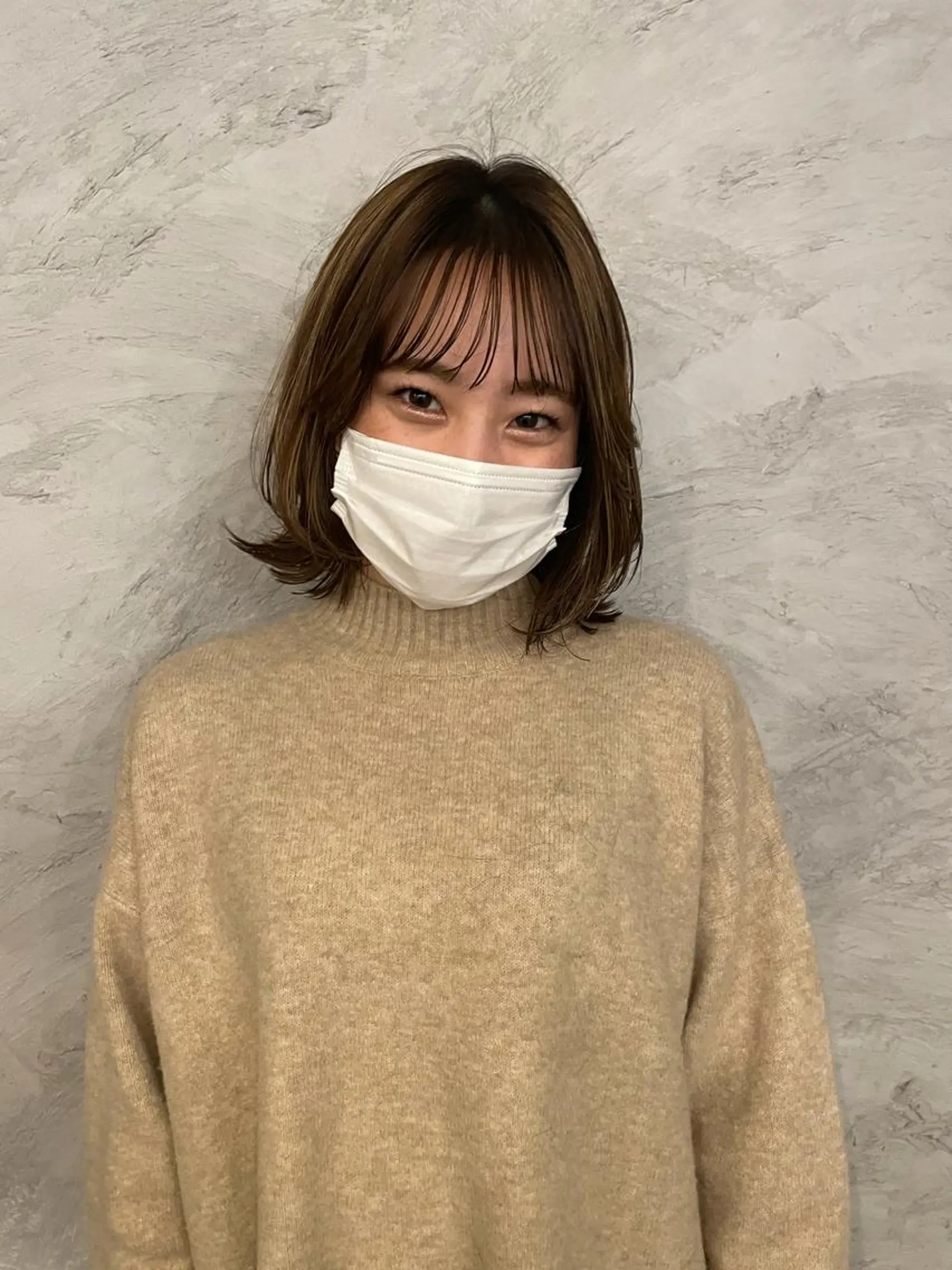 ミディアム ボブレイヤー ボブ レイヤーカット LENORA所属・イズミ ナナコのヘアスタイル