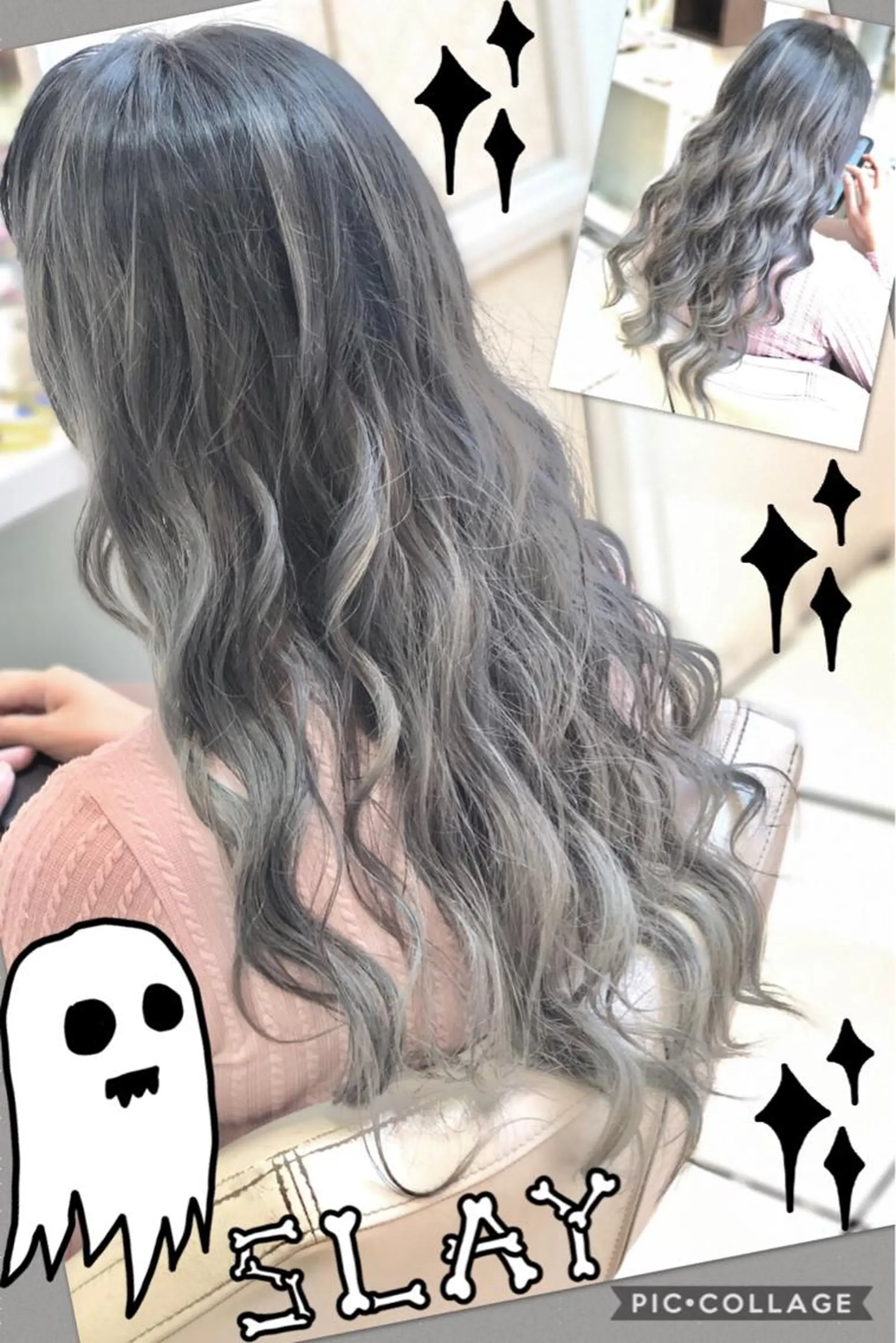 ロング カラー バレイヤージュ ブリーチ ケアブリーチ 透明感カラー グレージュ ヘアカラー トリートメント ヘアセット 永島 桜のヘアスタイル