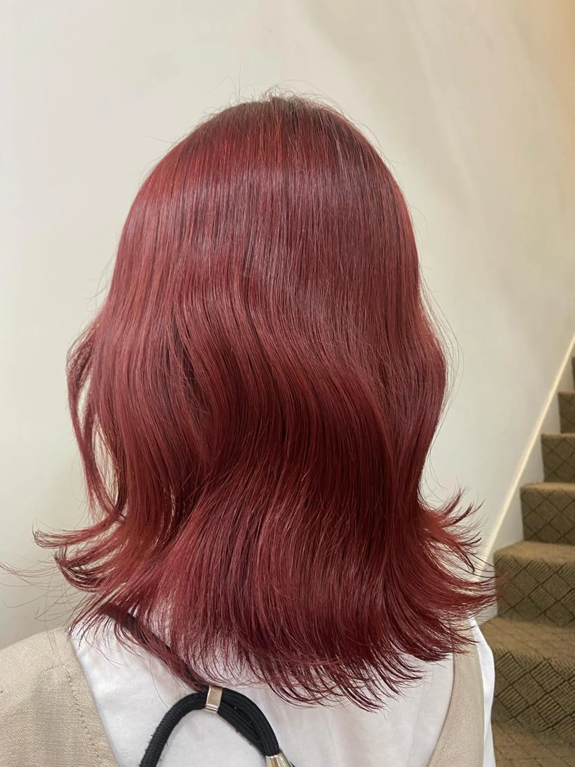 ミディアム カラー ブリーチ ピンクカラー 平井 沙奈のヘアスタイル