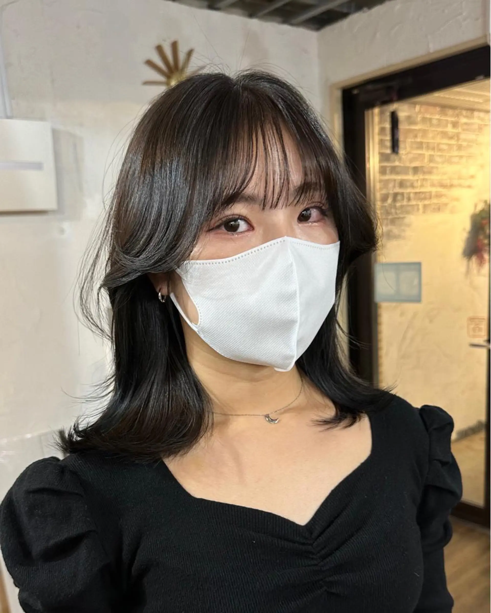 ミディアム カラー 切りっぱなしボブ ショートボブ ミディアムパーマ バレイヤージュ ベージュカラー カット ヘアカラー トリートメント フリーランス所属・韓国ヘア レイヤー くびれヘアMATSUのヘアスタイル