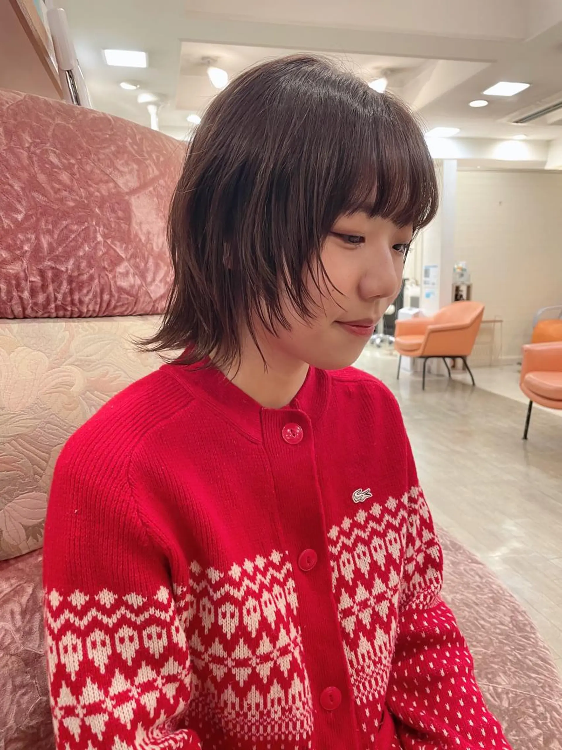 ミディアム 顔まわりレイヤー レイヤーカット ウルフカット カット 🐺高椋 海/ウルフ/レイヤーのヘアスタイル