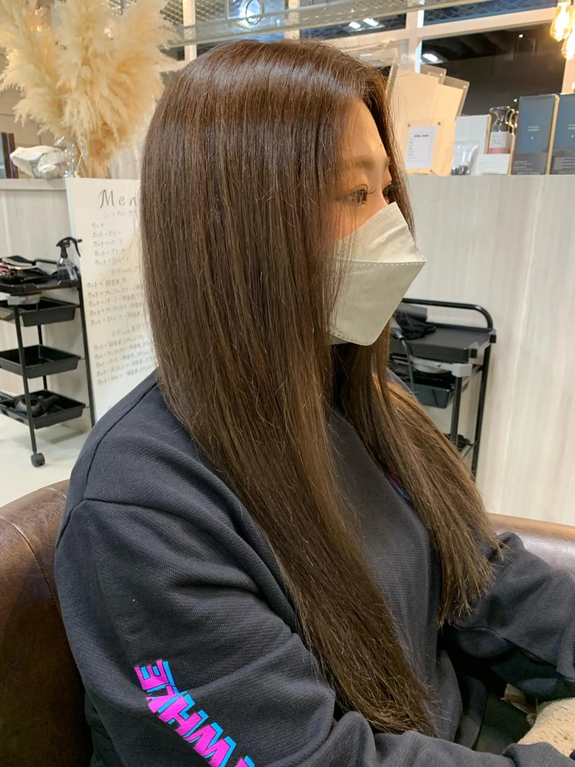 ロング カット 縮毛矯正 トリートメント 新海 芳樹のヘアスタイル