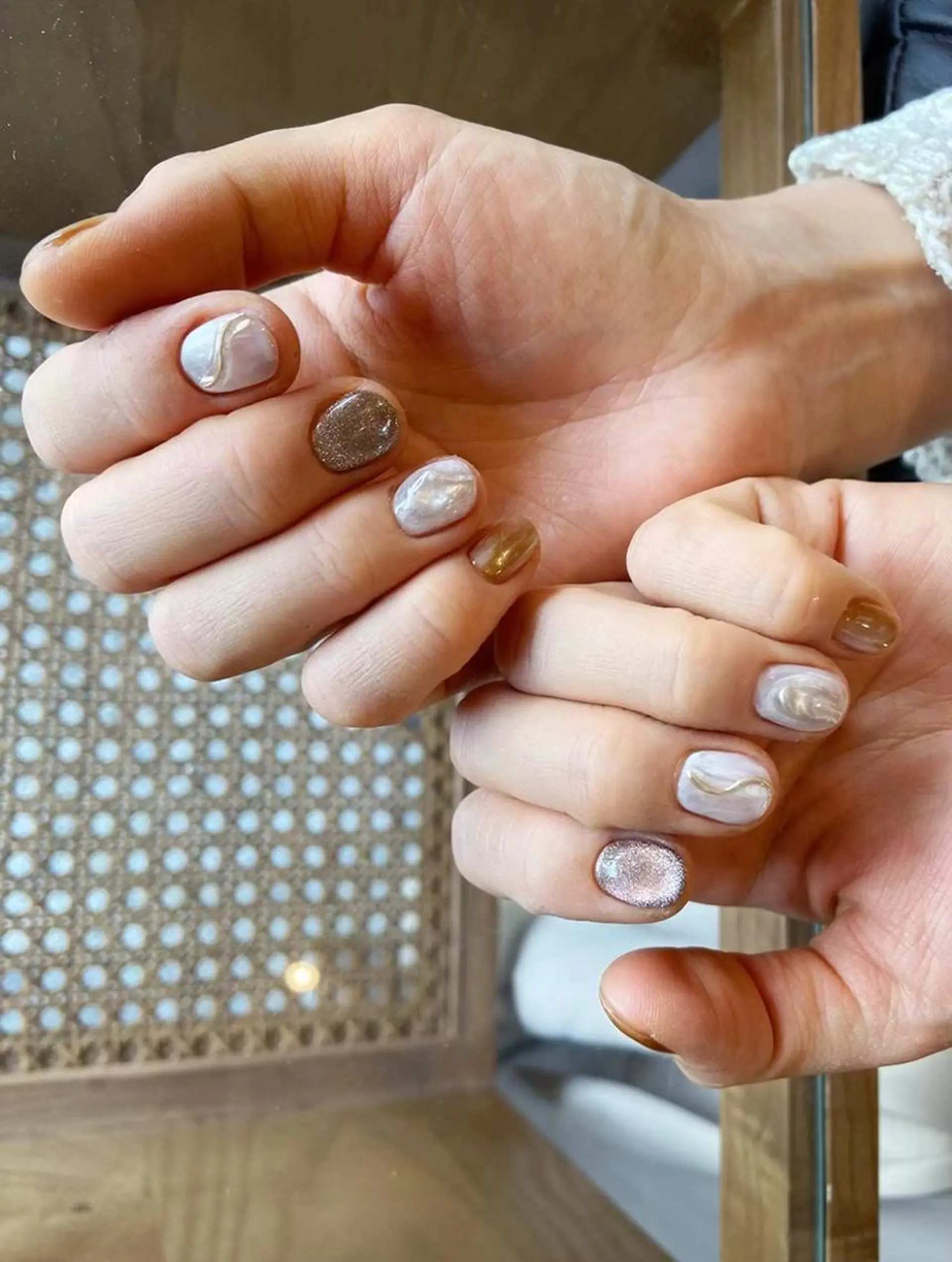 ネイル クリアネイル ミラーネイル ニュアンスネイル ショートネイル nail salon  ADORE所属・Adore nailのネイルデザイン