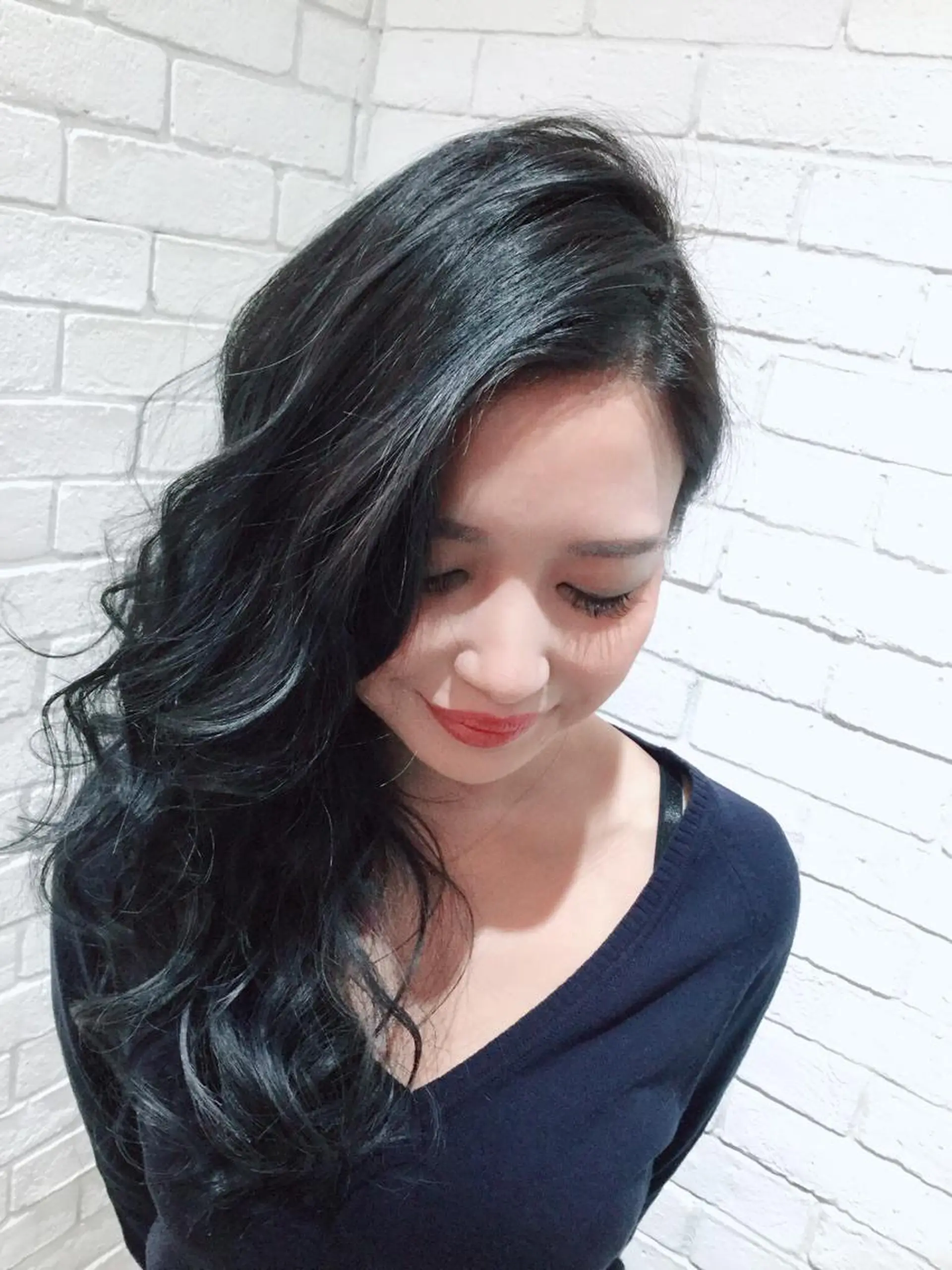 ロング カラー バレイヤージュ ブルーカラー ブルージュ レイヤーカット private salon Ao所属・紹介制private salonのヘアスタイル