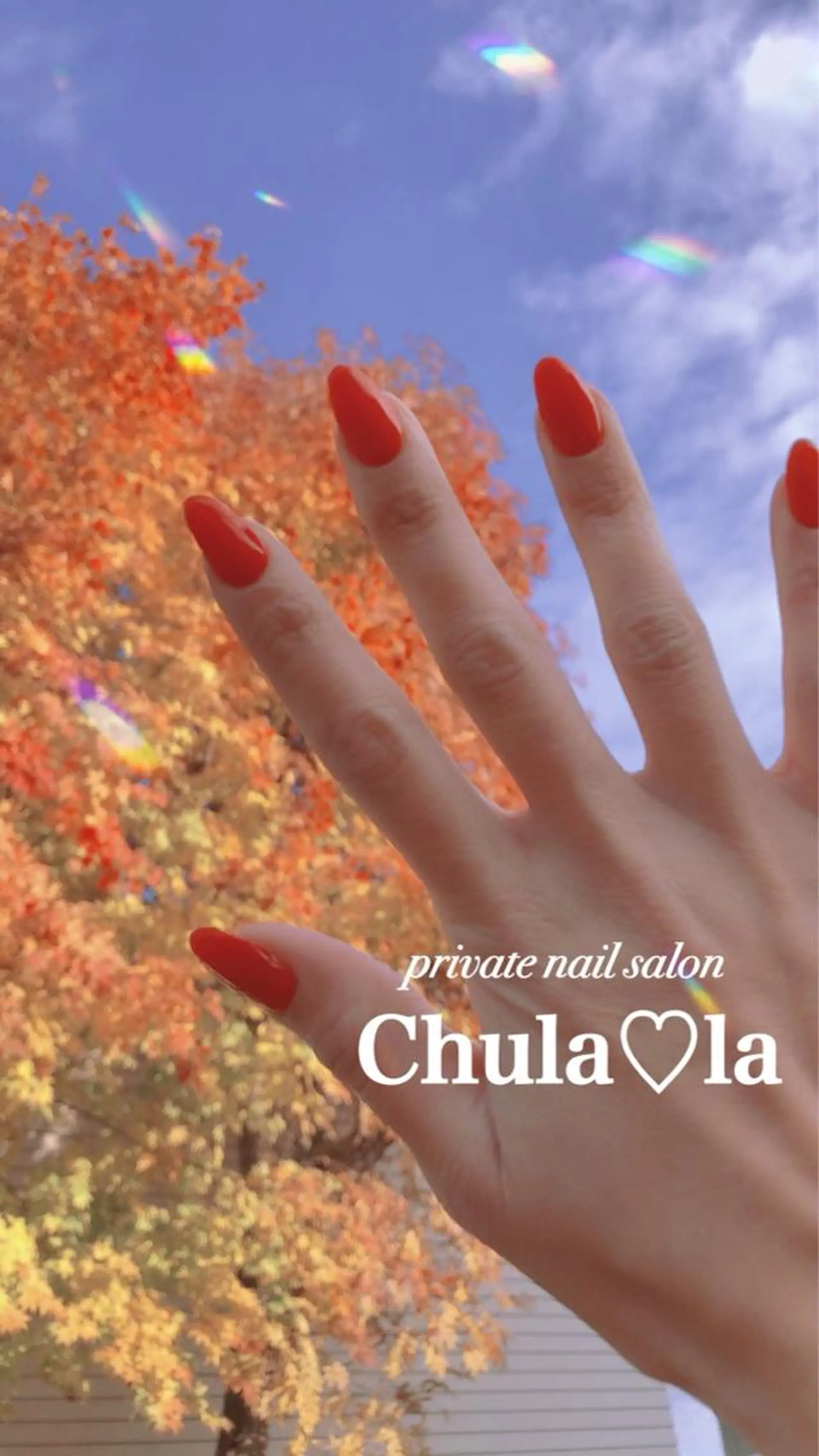 ネイル ワンカラーネイル 赤色 ハンドネイル Chula♡la 豊見城市高安のネイルデザイン