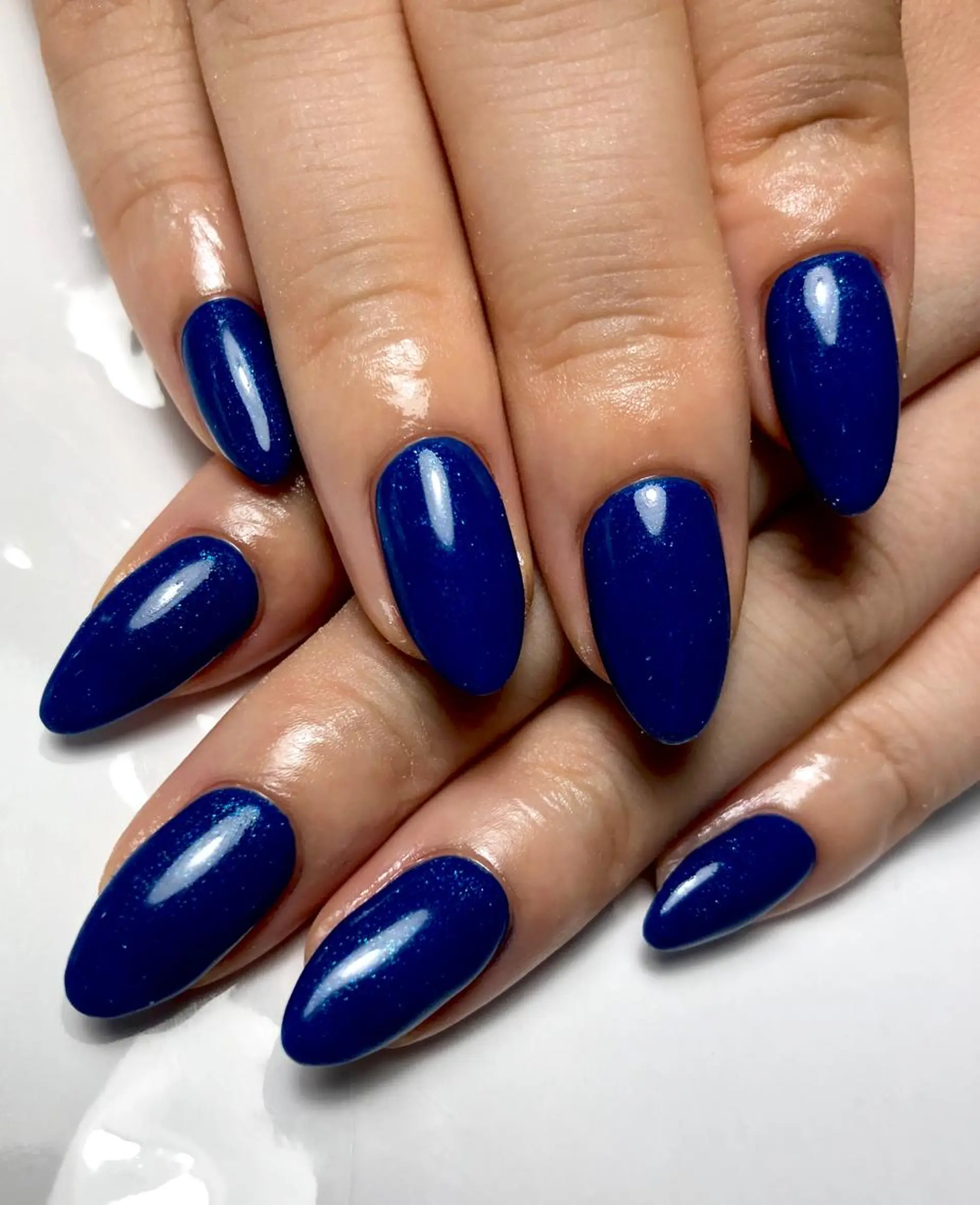 ミディアム ネイル ラメ(グリッター) ネイビー lune nail_2017のその他イメージ