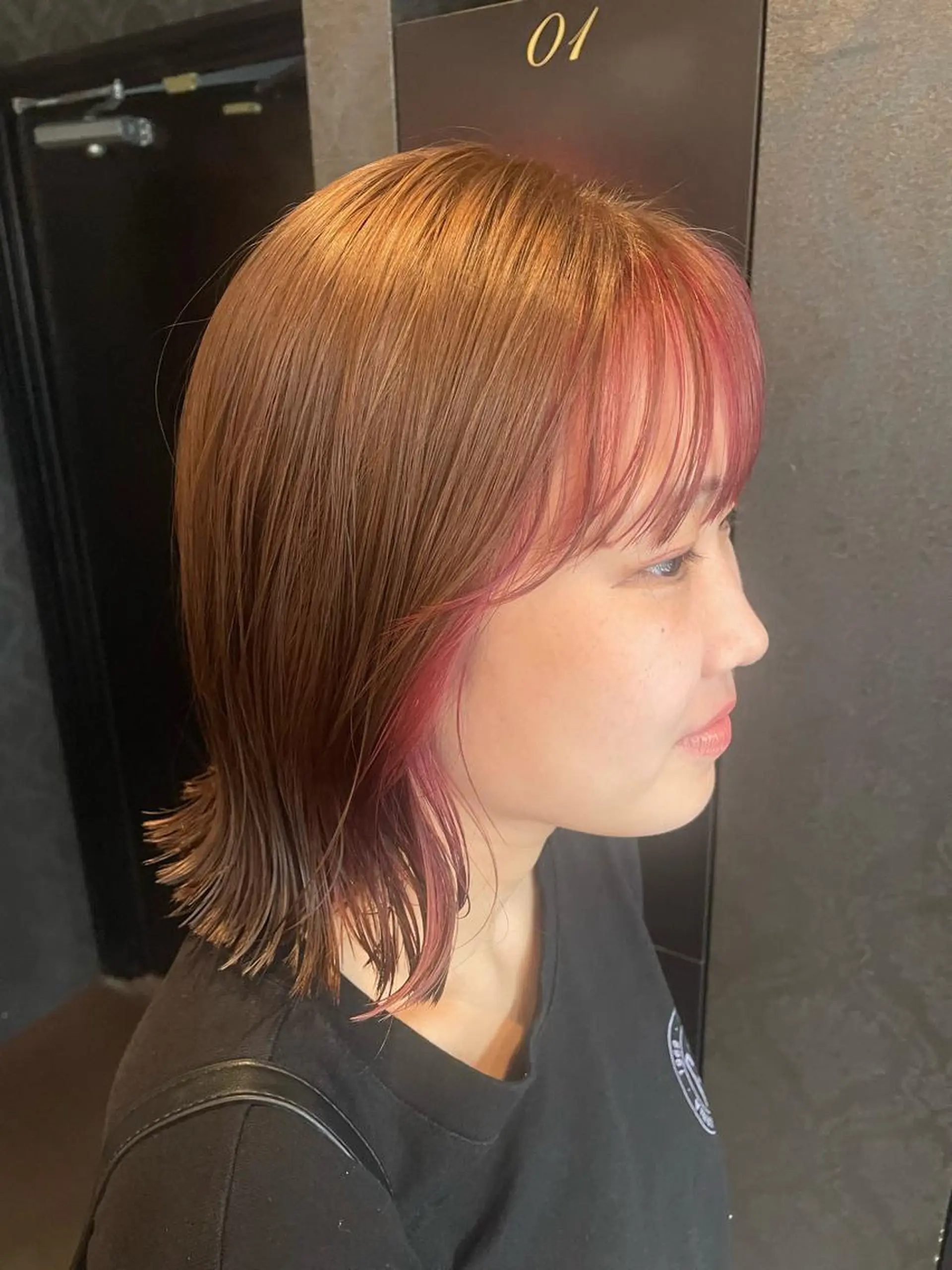 ショート カラー イヤリングカラー ヘアカラー トリートメント 💞暖色カラー 💞risaのヘアスタイル