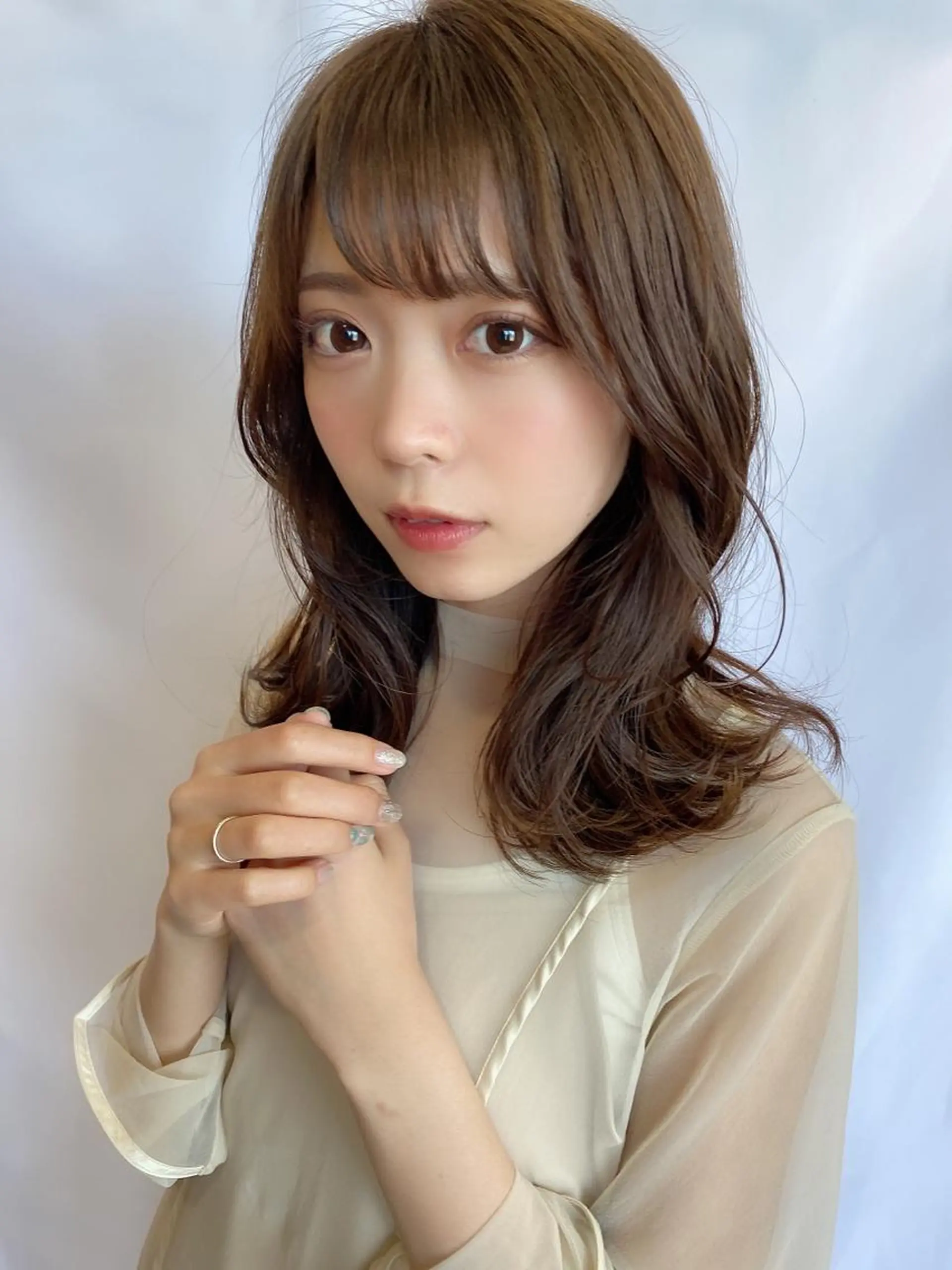 ミディアム カット 🧡くびれヘア/前髪 顔周り🧡久原結衣のヘアスタイル