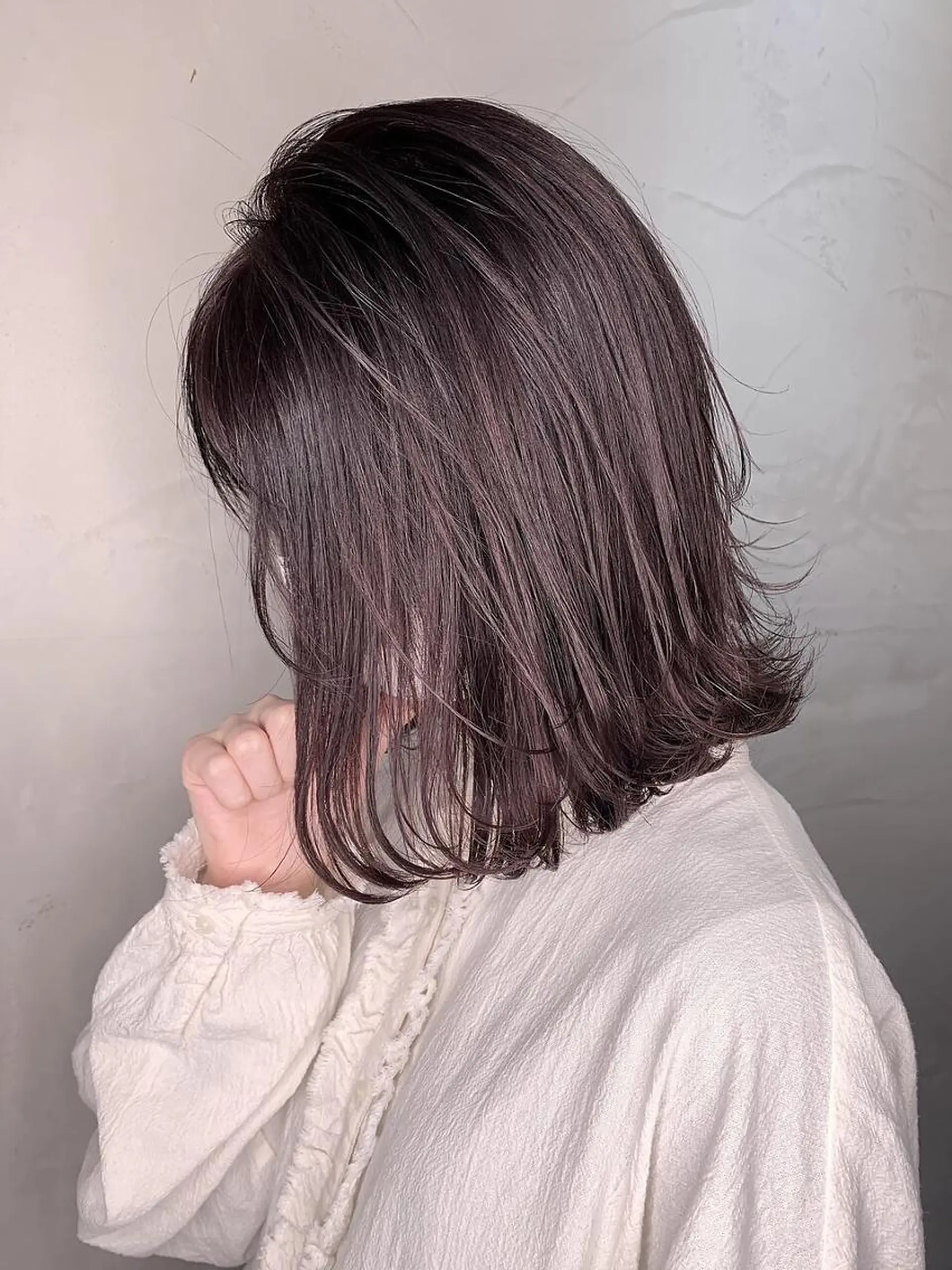 ミディアム ヘアカラー トリートメント ARCANAブリーチ レイヤーカット/原宿のヘアスタイル