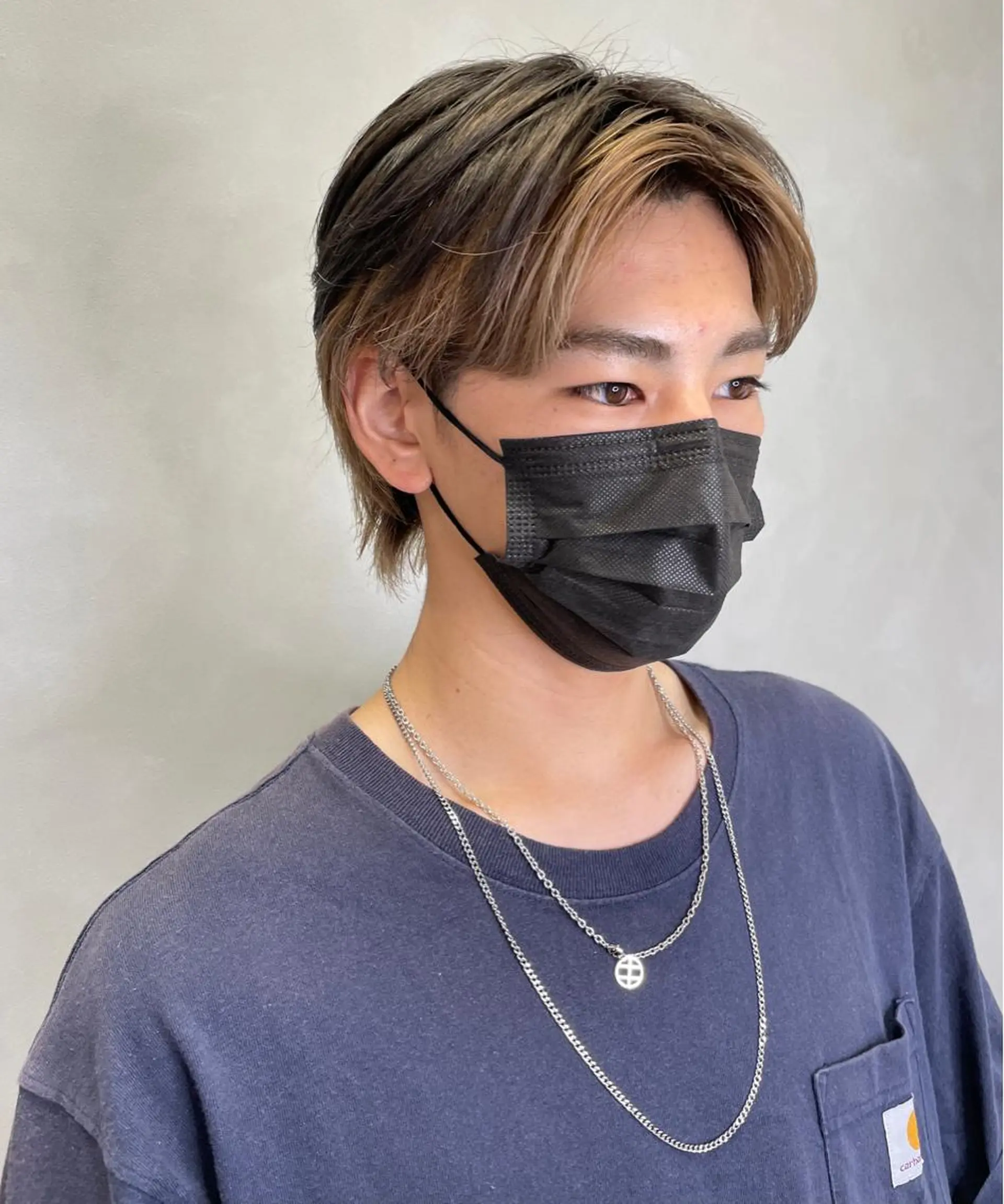 メンズ メンズインナーカラー メンズウルフカット ウルフカット カット ヘアカラー 福永速人 /メンズパーマのヘアスタイル