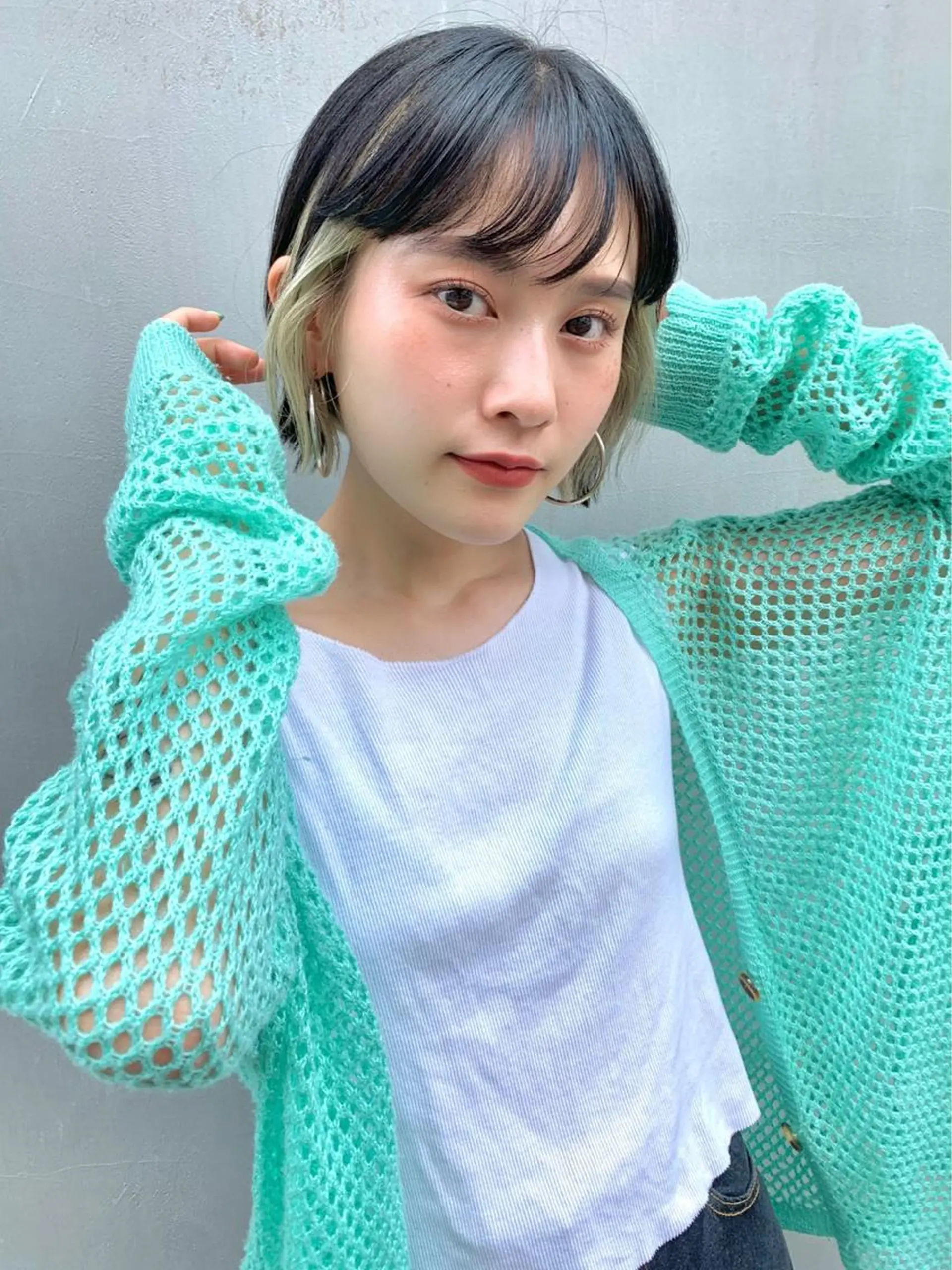 ショート カラー 退色まで透明感ある ダブルカラー/リクのヘアスタイル