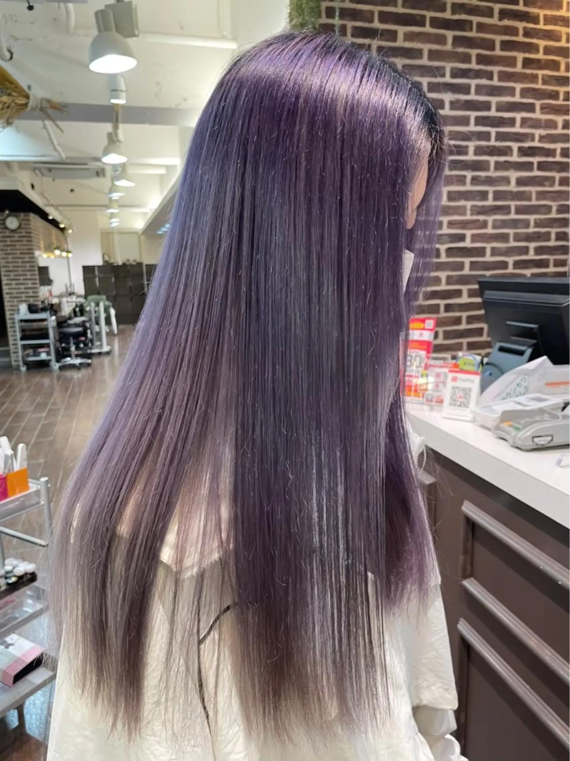 ロング カラー ベージュカラー 黒髪 ブリーチ ブルーカラー ブルーブラック ヘアカラー 酸性ストレート 🤍🎀honokaのヘアスタイル