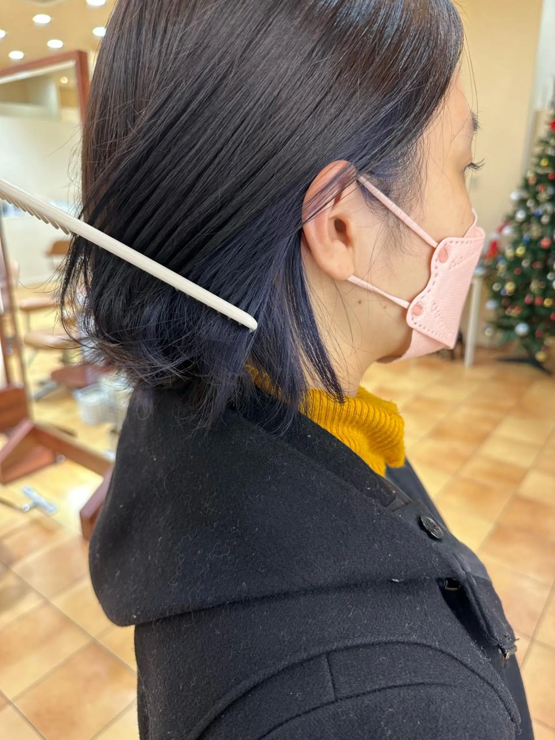 ミディアム カラー 小顔ボブ/お悩み解決 /ボブパーマ/とういのヘアスタイル