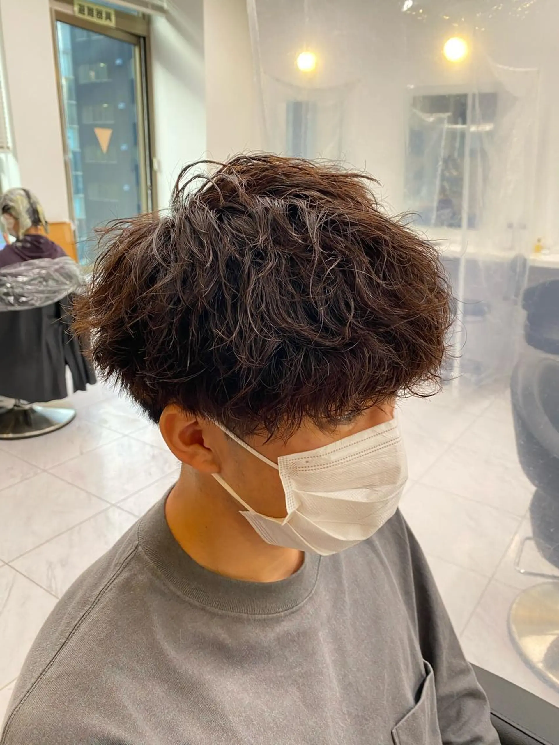 ミディアム パーマ ヘアアレンジ メンズ カット パーマ メンズ特化 水口湧太のヘアスタイル