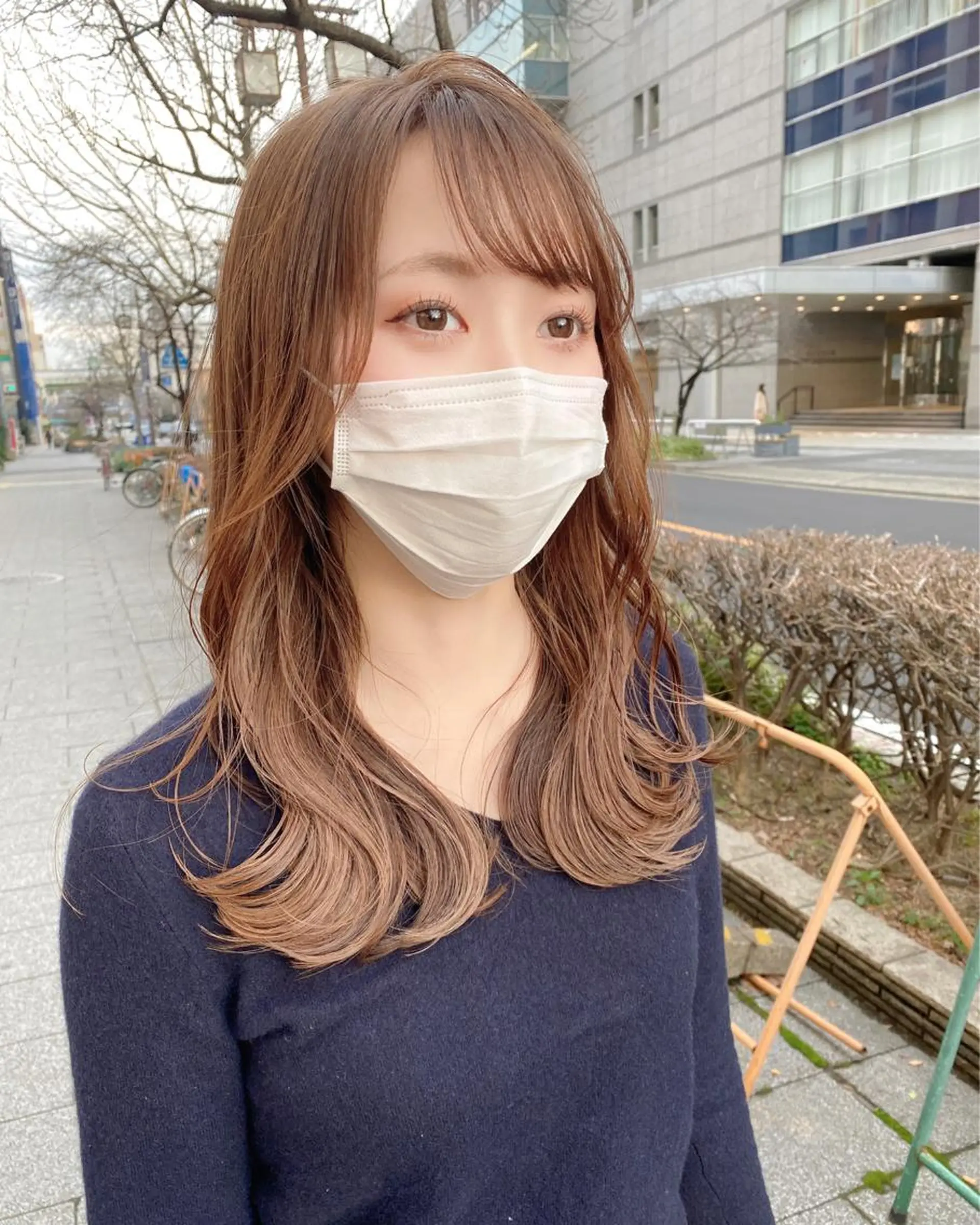 セミロング カラー 加藤 利基のヘアスタイル