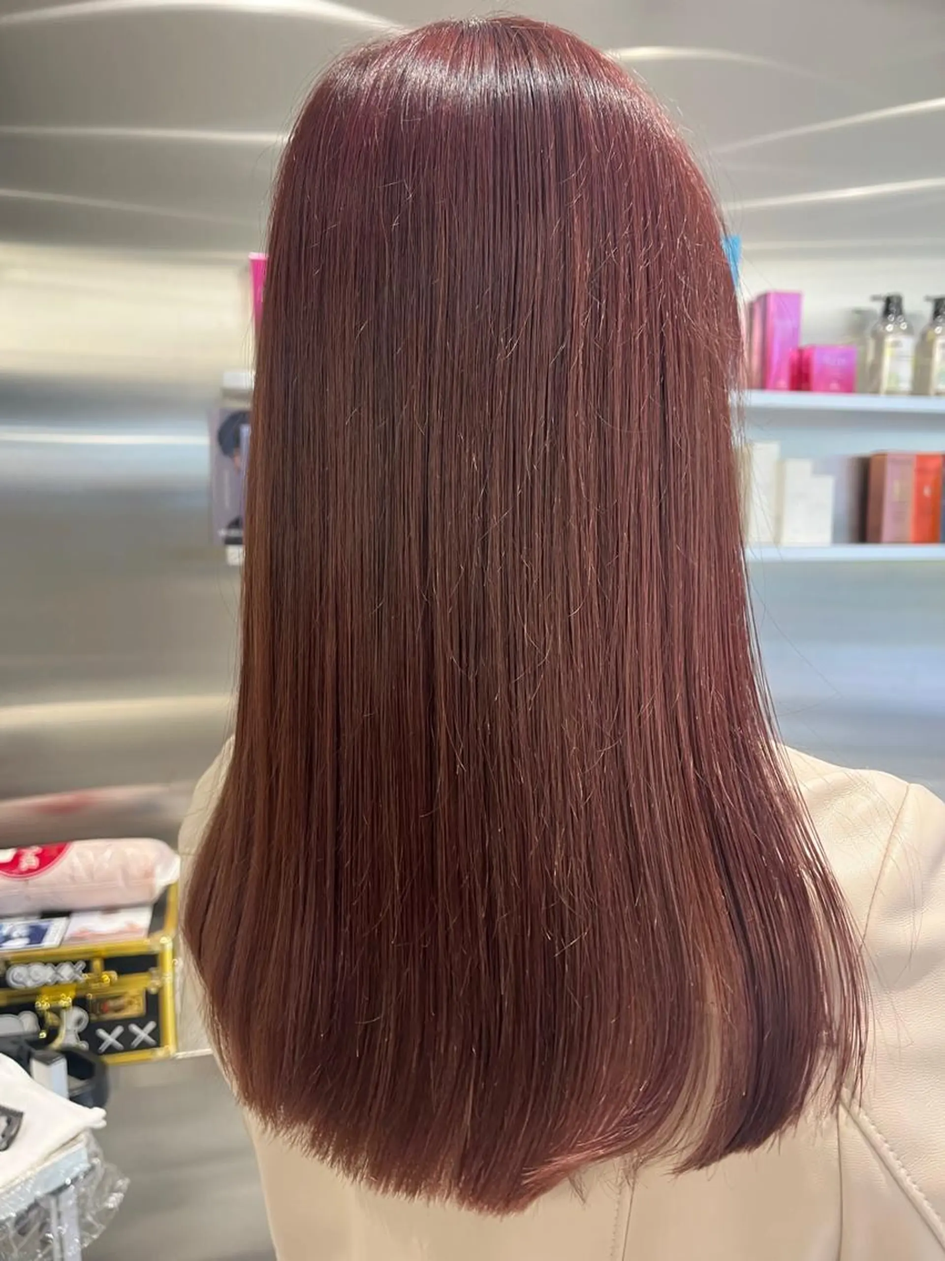 セミロング カラー ヘアアレンジ ピンクカラー ヘアカラー トリートメント mai🤍縮毛酸性ス トレート/アイリストのヘアスタイル