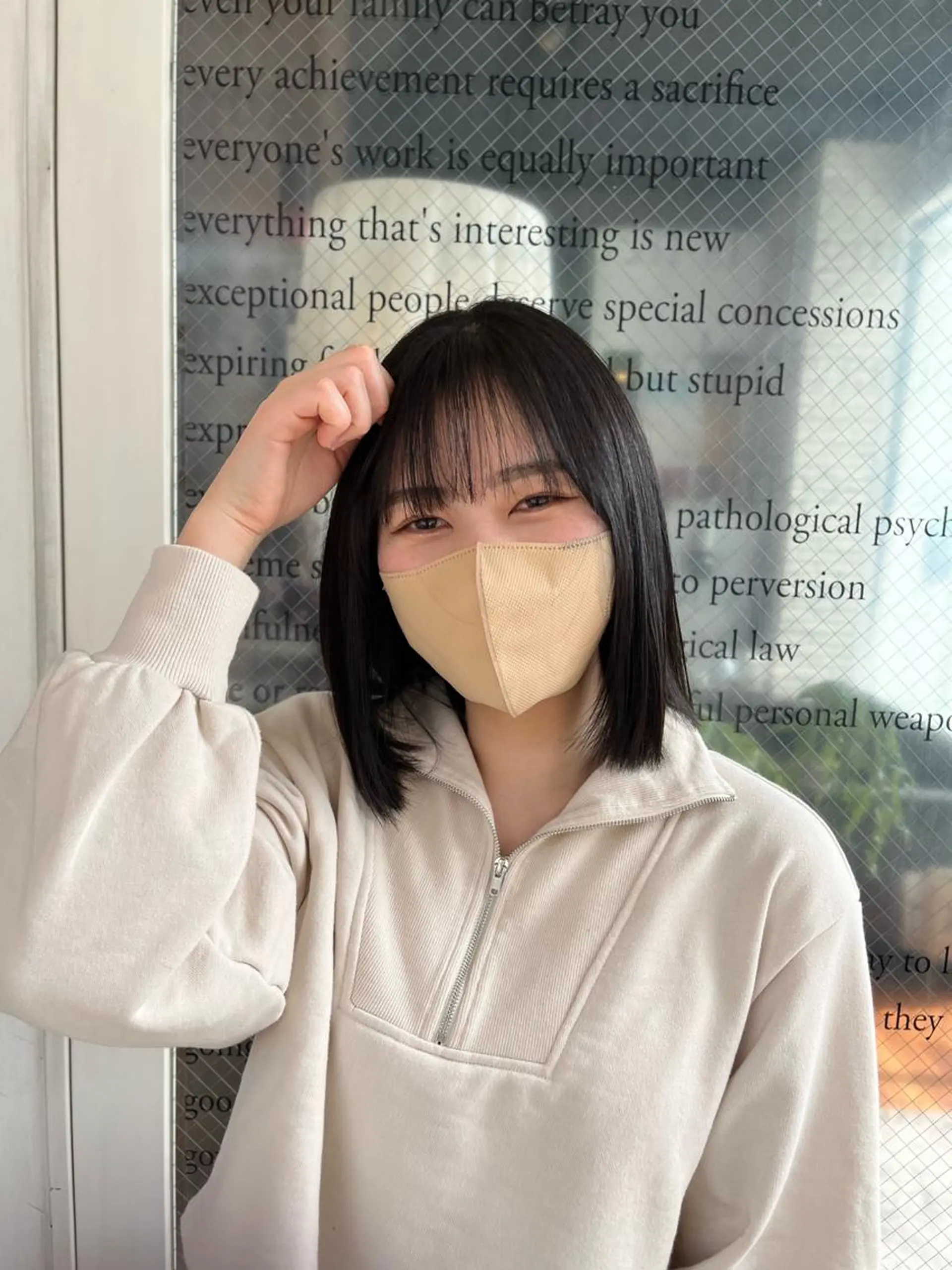 カラー えんぐちとも／透明感 カラー／博多ボブのヘアスタイル