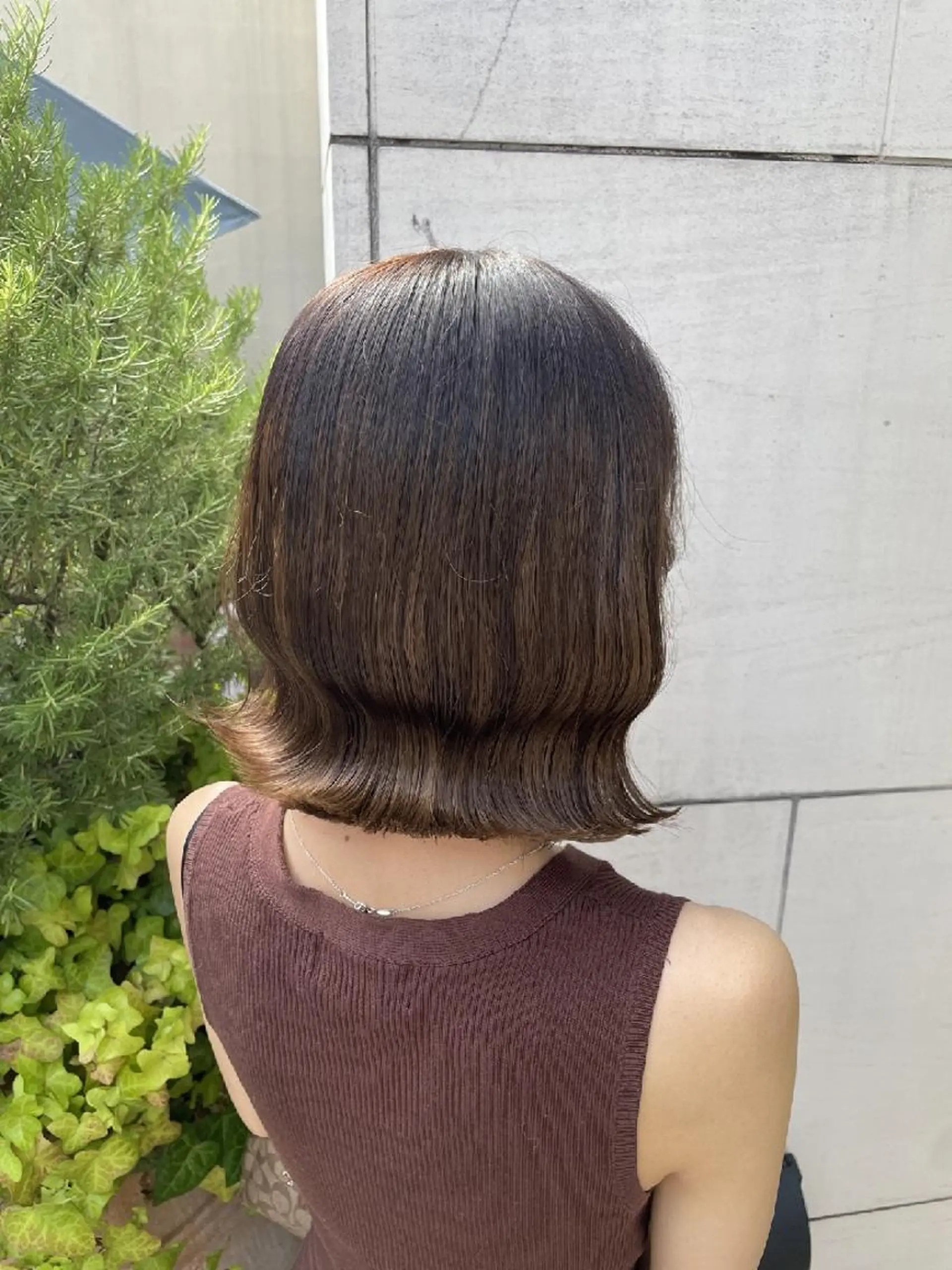 ミディアム カラー カット ヘアカラー トリートメント AnFye une qatllのヘアスタイル