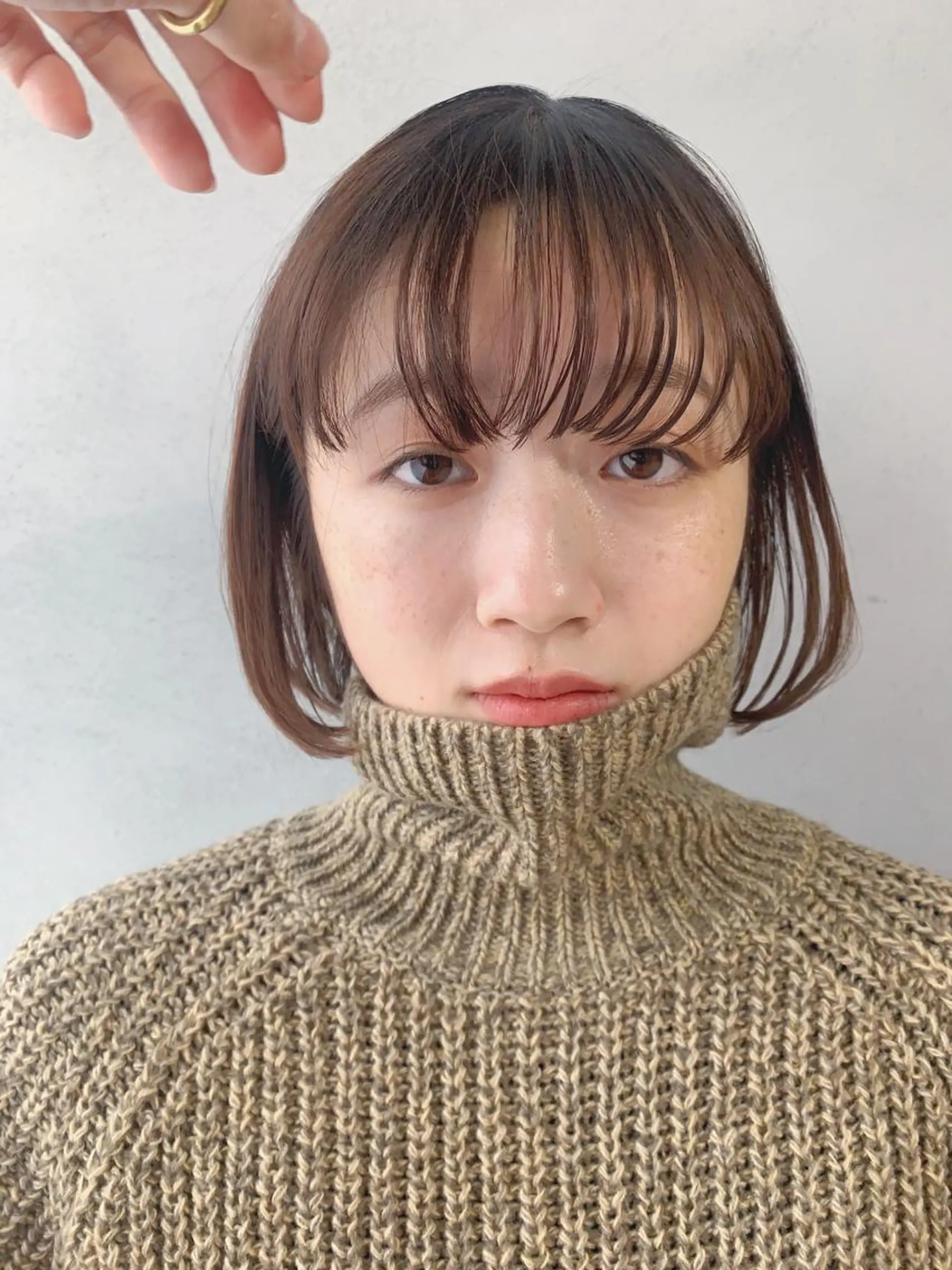 ショート カラー ボブパーマコテ巻き風 パーマNo1深江秀平のヘアスタイル