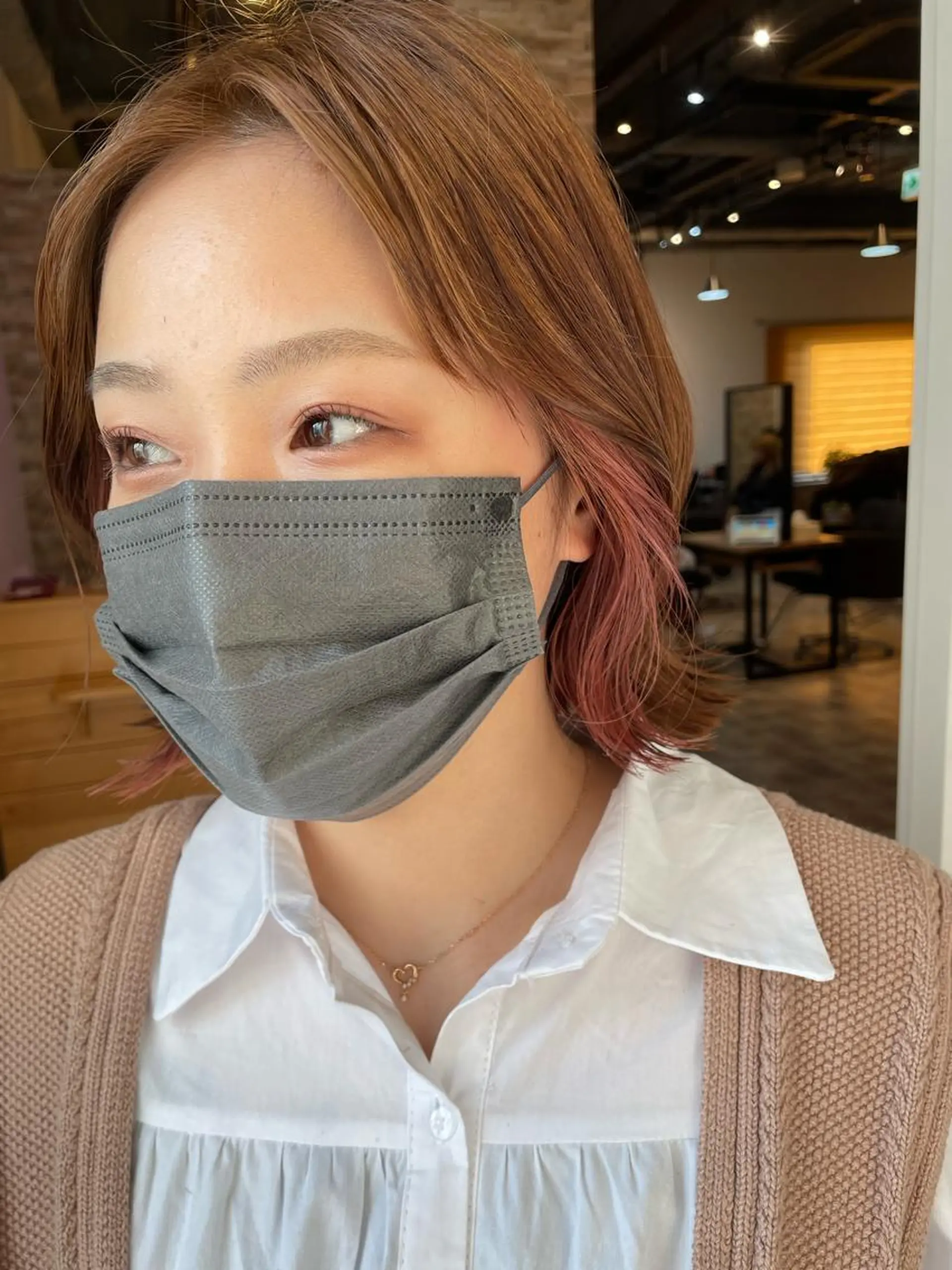 ミディアム カラー ベージュカラー ピンクカラー カット ヘアカラー STAR RIVER所属・YUI/ ブリーチカラー🌷のヘアスタイル