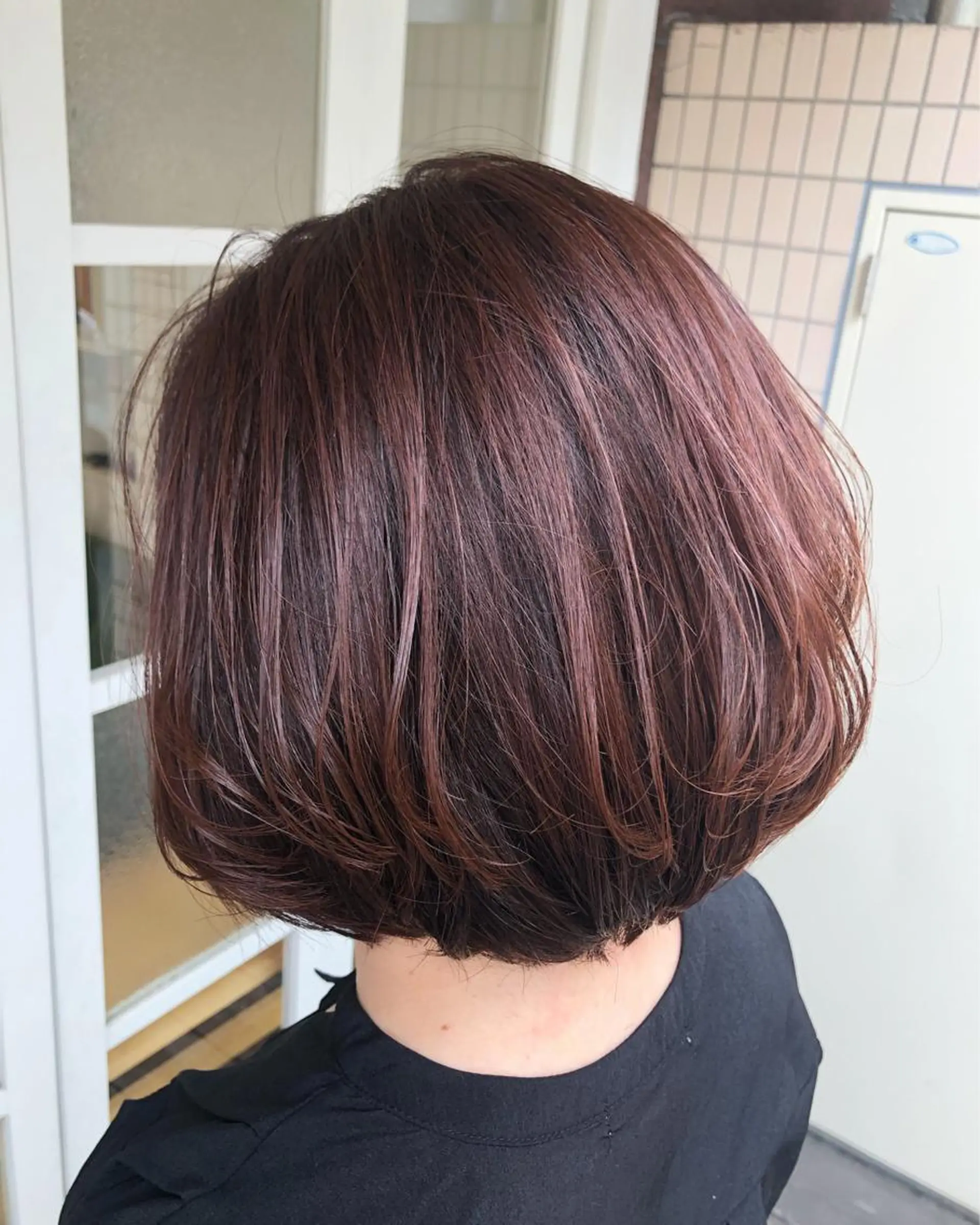 ショート カラー ショートボブ ラベンダーカラー ピンクカラー ピンクラベンダー ボブ uni（ウニ）所属・西村 有紗のヘアスタイル