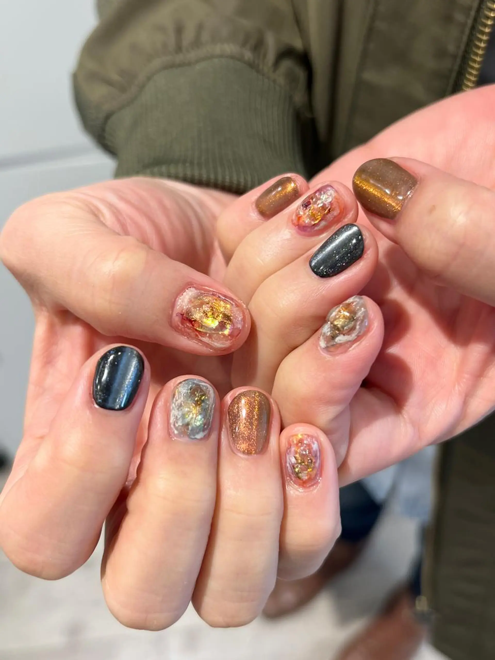 ネイル クリアネイル マグネットネイル 持ち込み ニュアンスネイル ワンカラーネイル ハンドネイル REHTOF ｜朝7時Open☀️のネイルデザイン