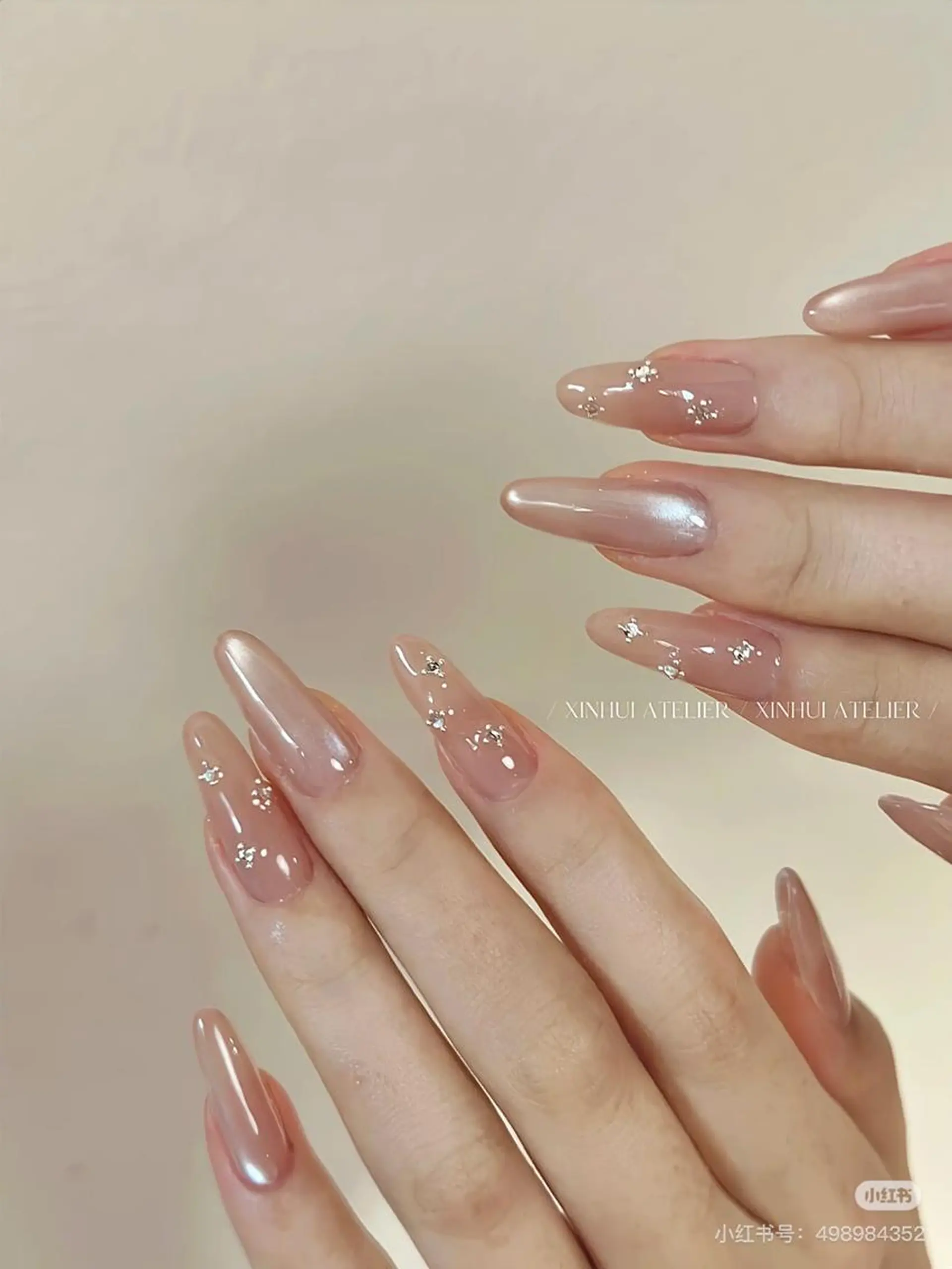 ネイル オーロラネイル チークネイル 長さ出し フットネイル フレンチネイル ハンドネイル リラネイル Aikenのネイルデザイン