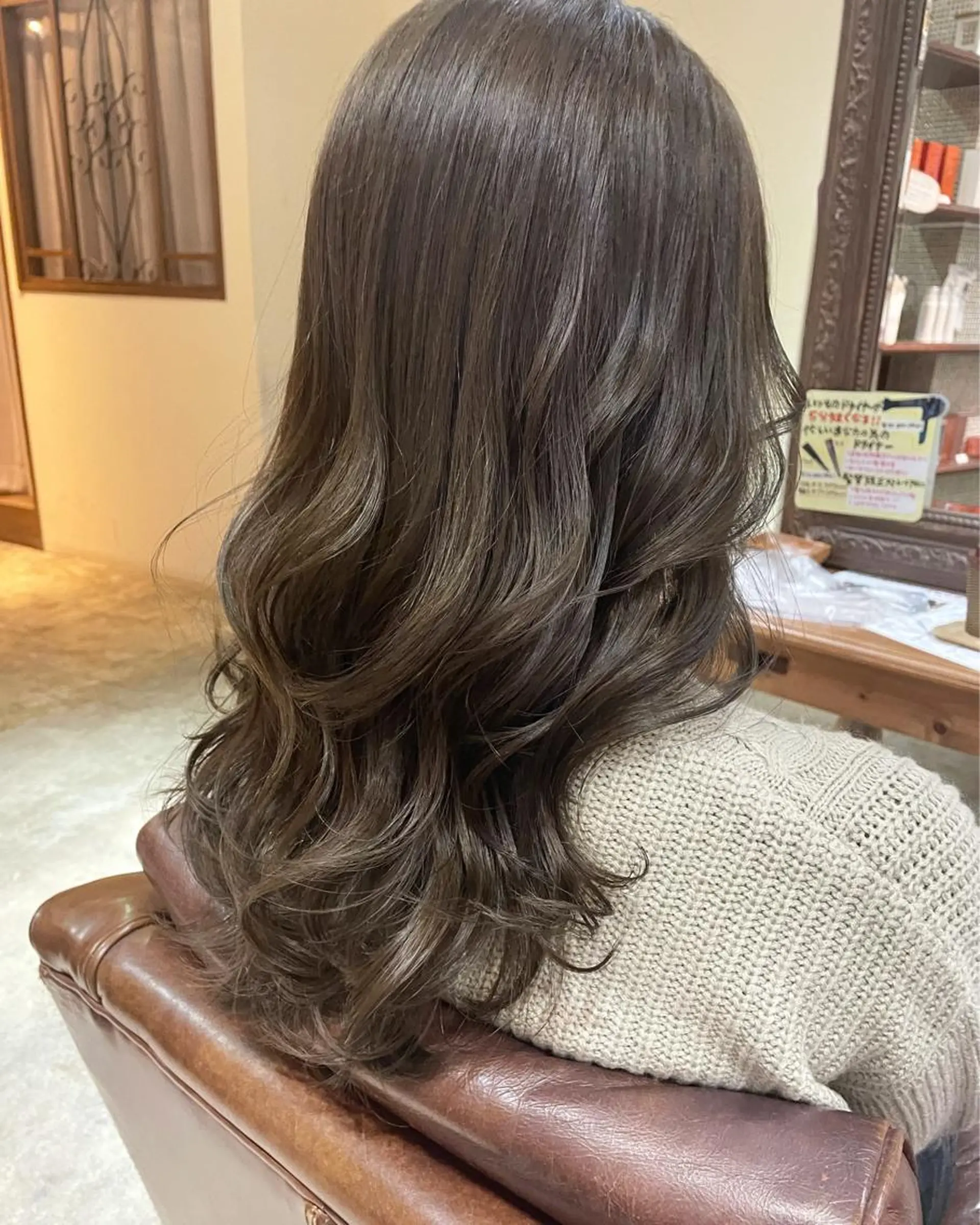 ロング カット ヘアカラー sherry【シェリー】所属・miho 大国町 柔らかハイトーン💛のヘアスタイル