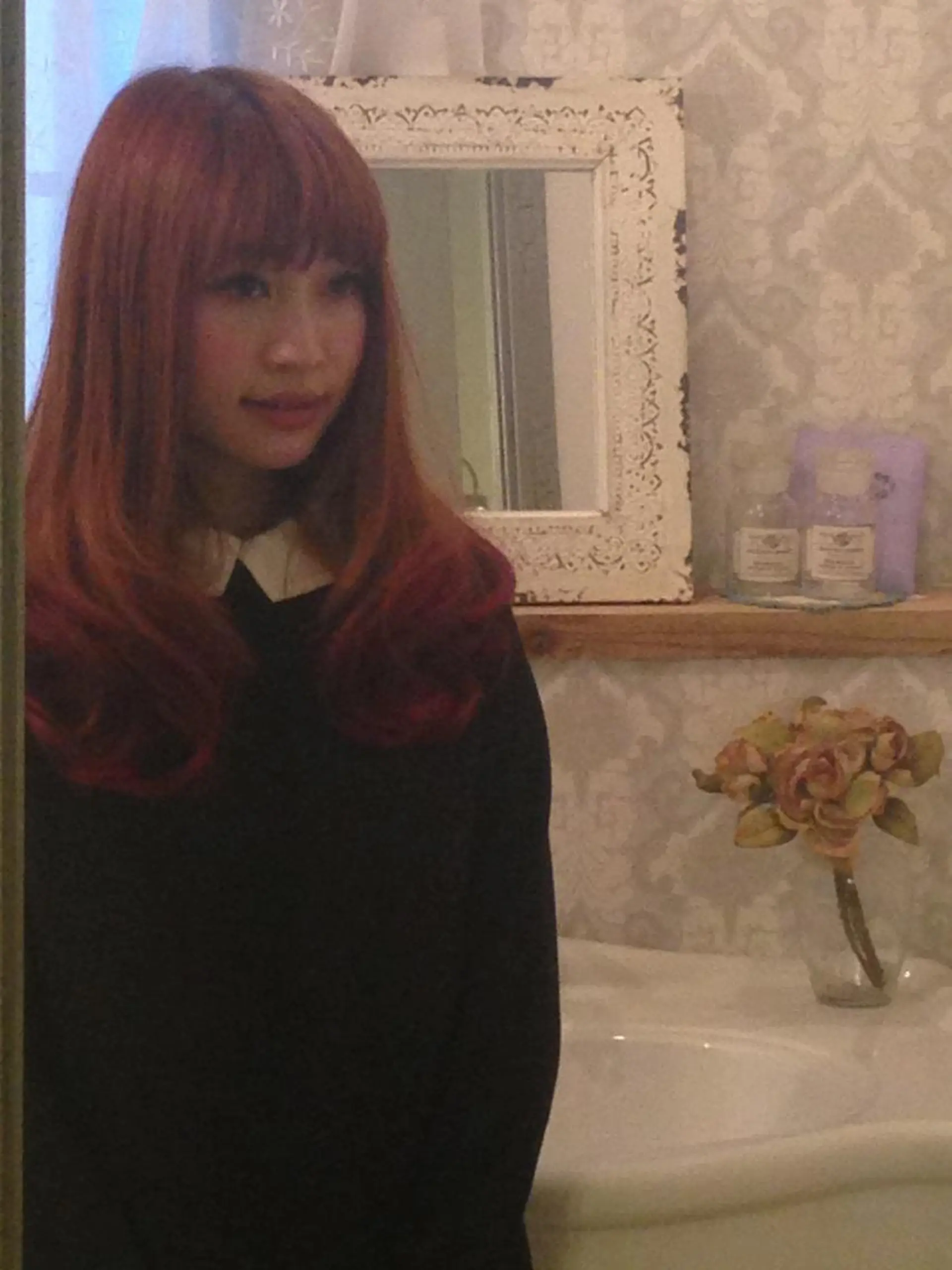 セミロング ロング カラー 福島 純子のヘアスタイル