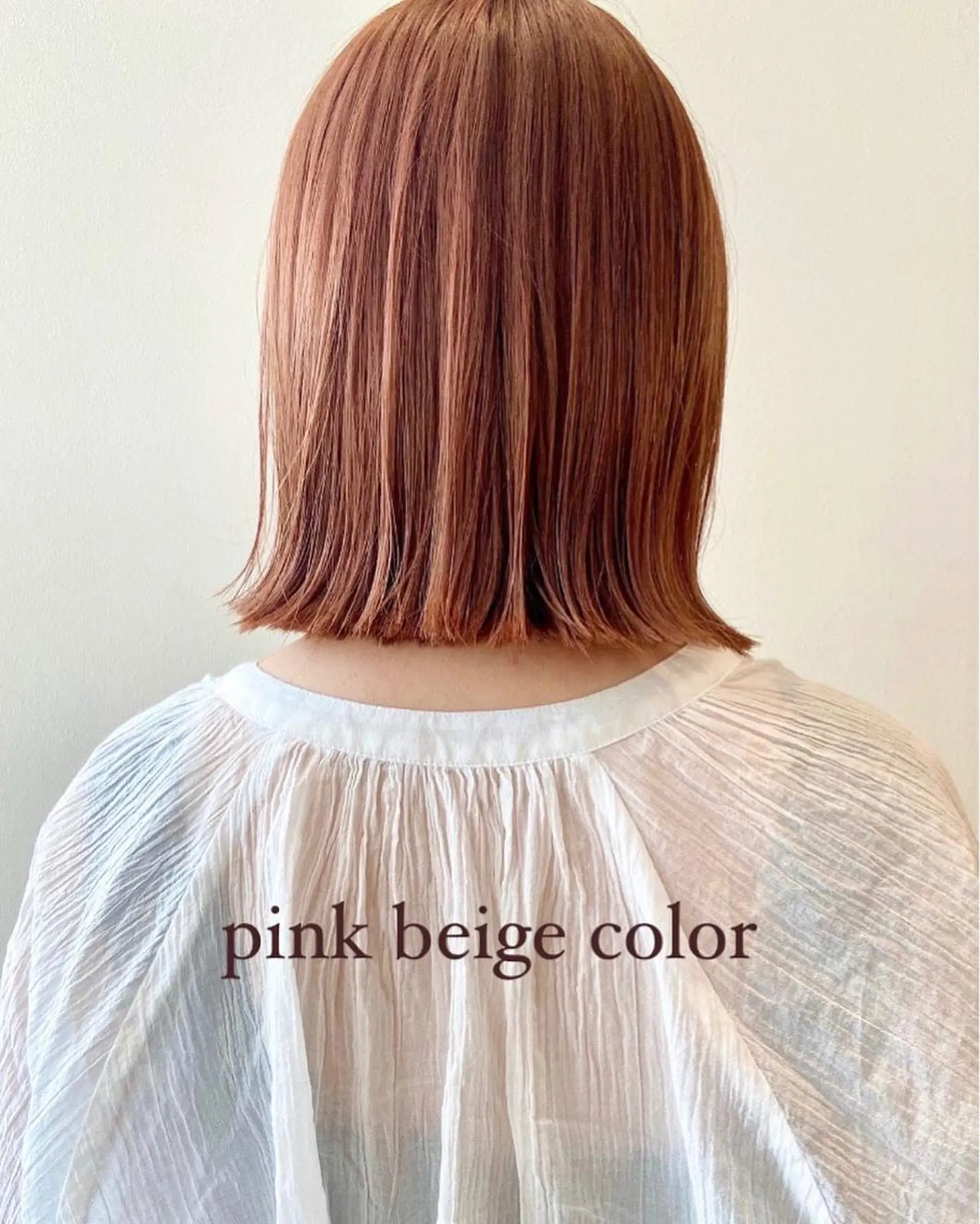 ショート カラー ベージュカラー ピンクカラー ピンクベージュ I know所属・木下 奈々のヘアスタイル