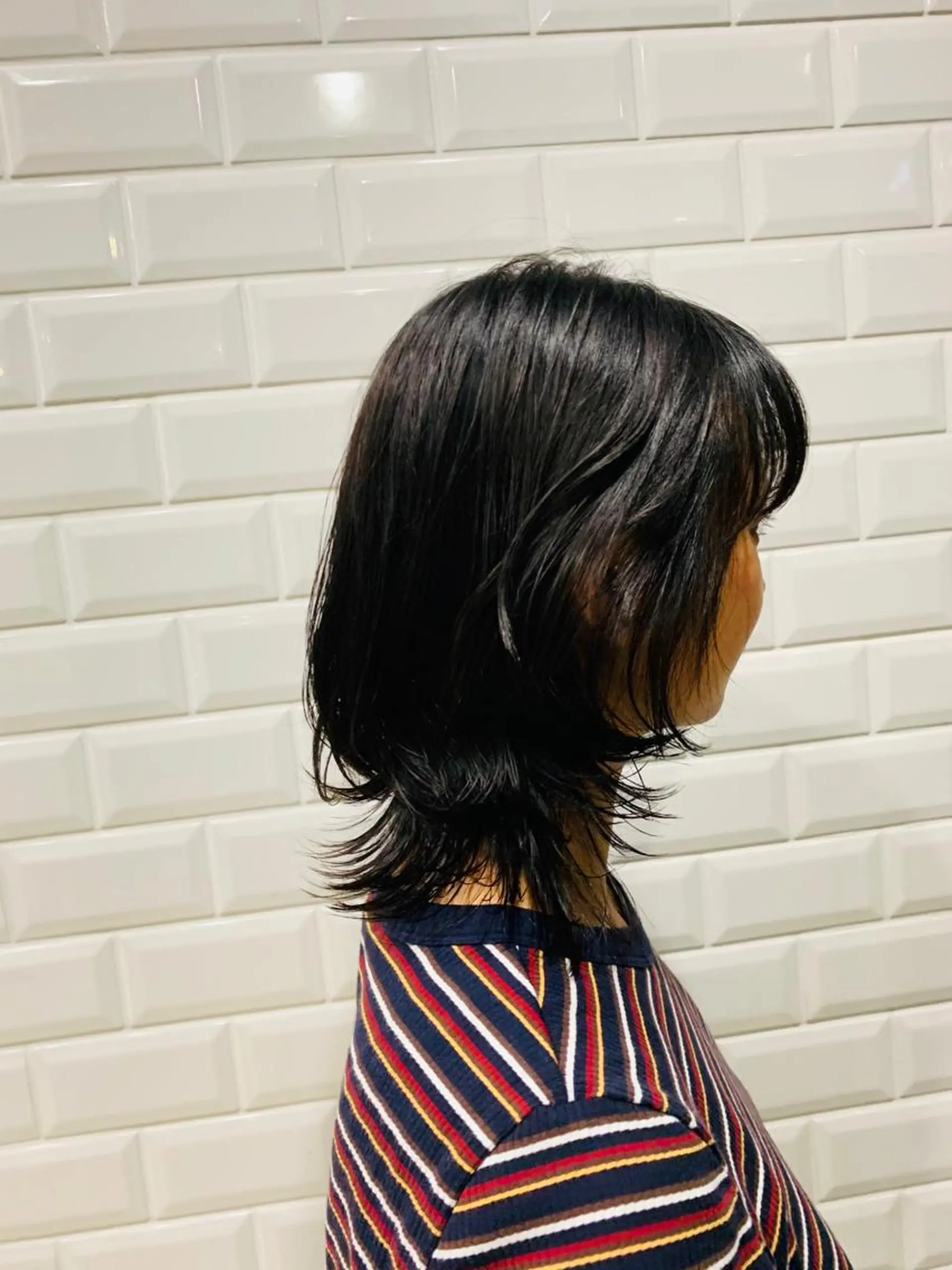 ミディアム カラー パーマ レイヤーカット 小顔カット ウルフカット APPiiS所属・APPiiS 柳田 葵のヘアスタイル