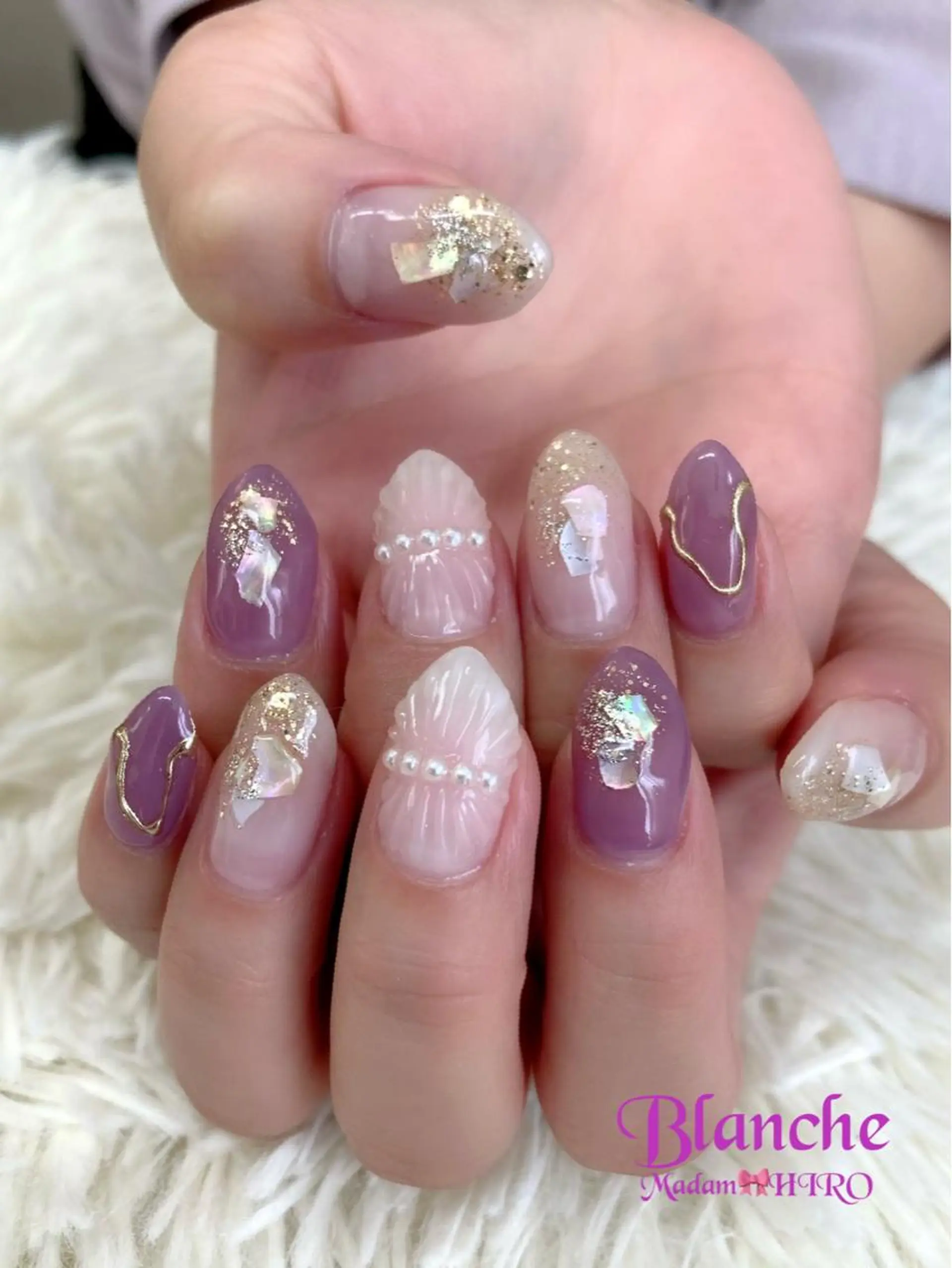 ネイル ミラーネイル ぷっくりネイル Lianネイル 寛子Lianのネイルデザイン