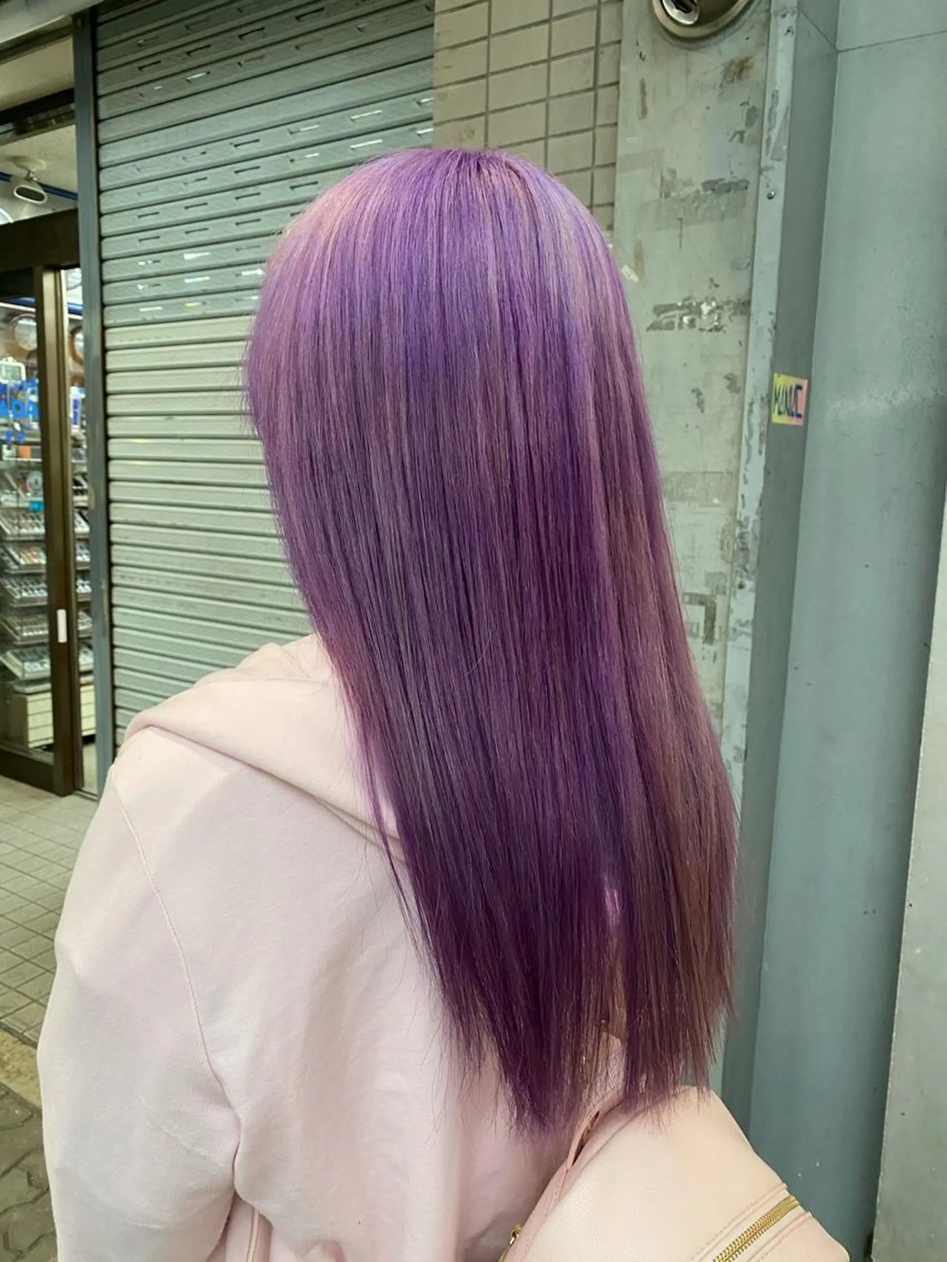 セミロング パープルカラー ヘアカラー ゆぴ☾‪/推しカラー /ハイトーンのヘアスタイル