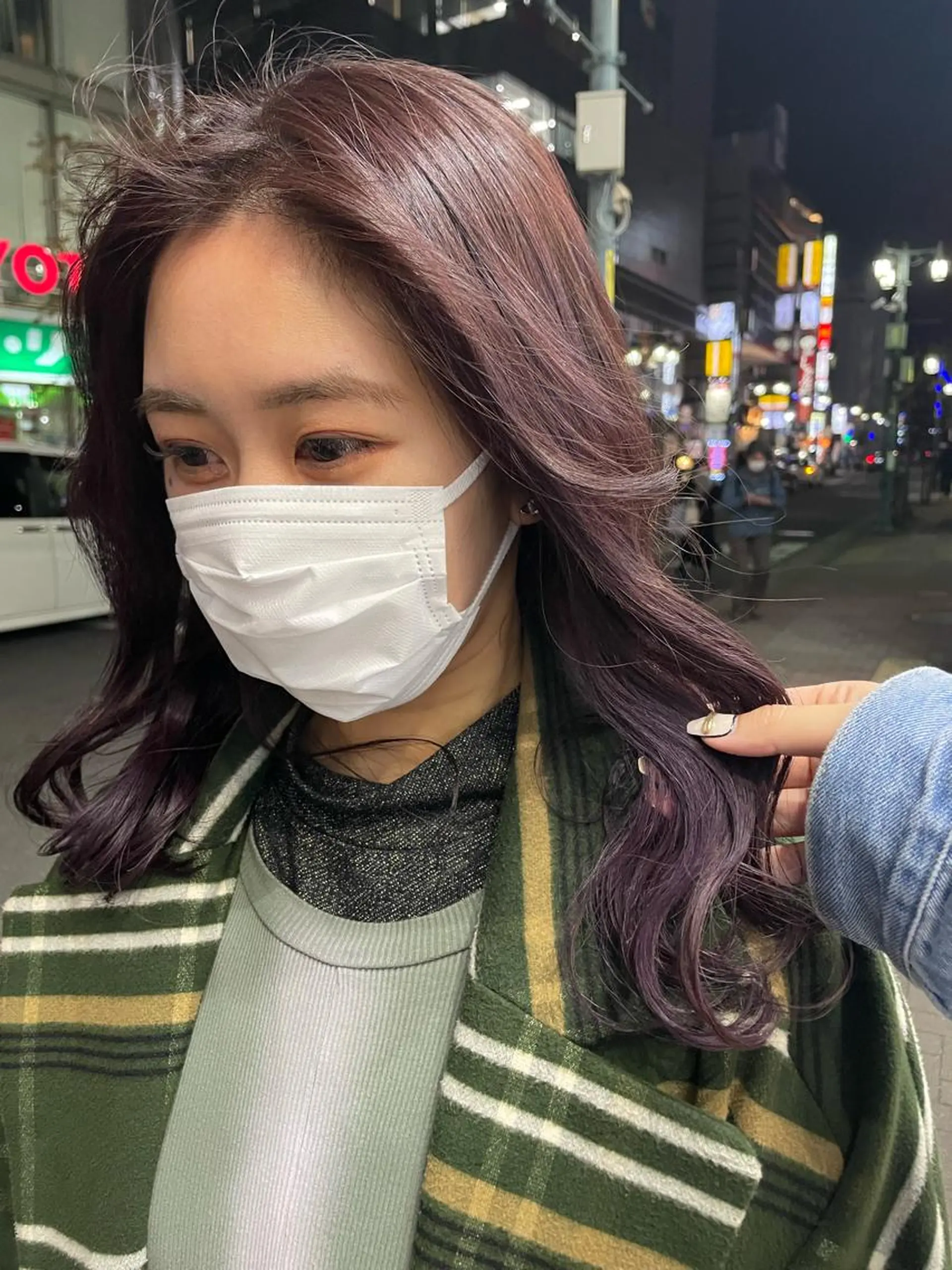 セミロング カラー ハイライトカラー ハイライト ヘアカラー トリートメント 韓国ヘア🦋 MIYUのヘアスタイル