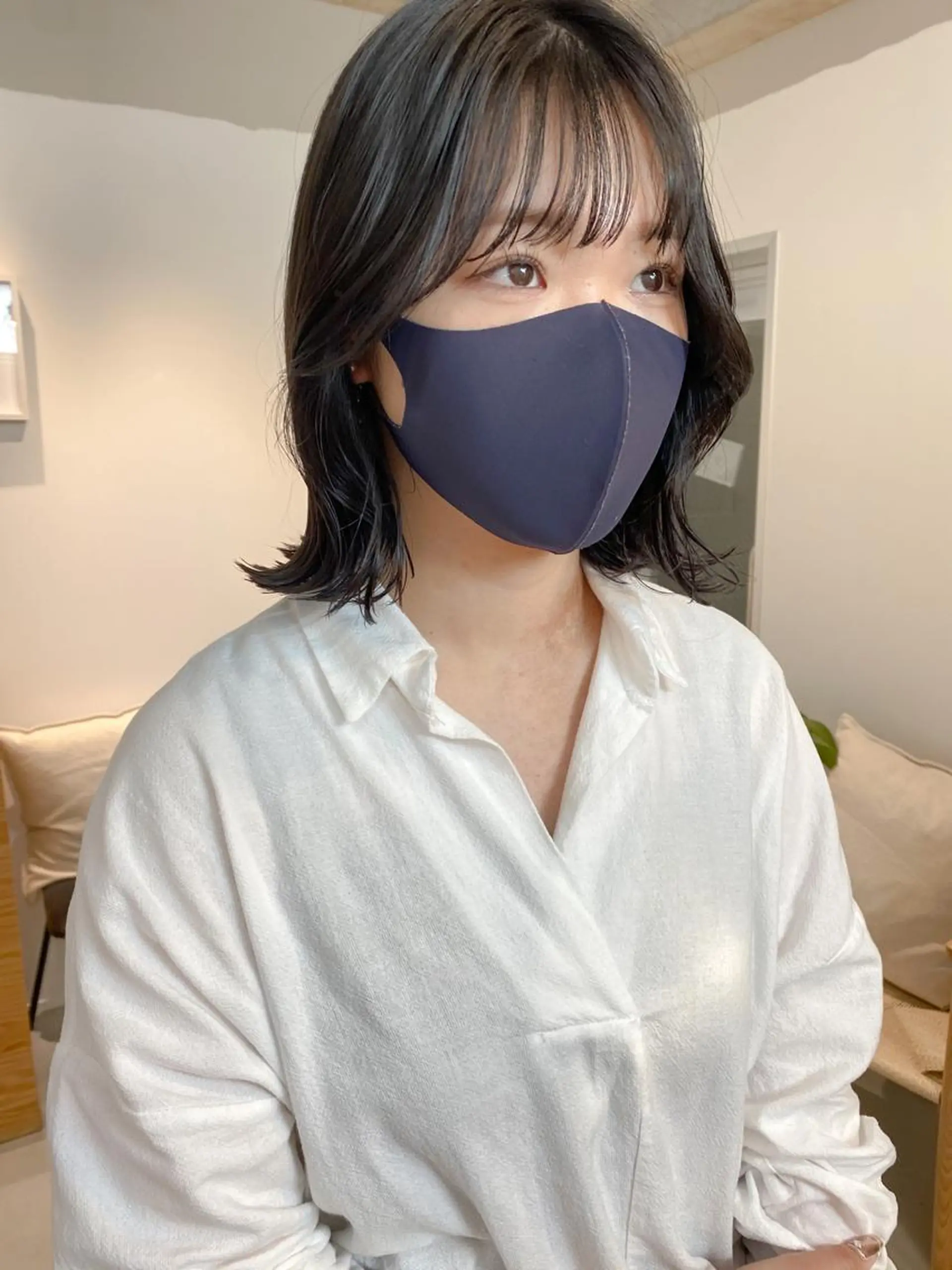 ミディアム カラー くびれヘア 韓国風ヘア カット ヘアカラー トリートメント fit stand /HIIRAGIのヘアスタイル