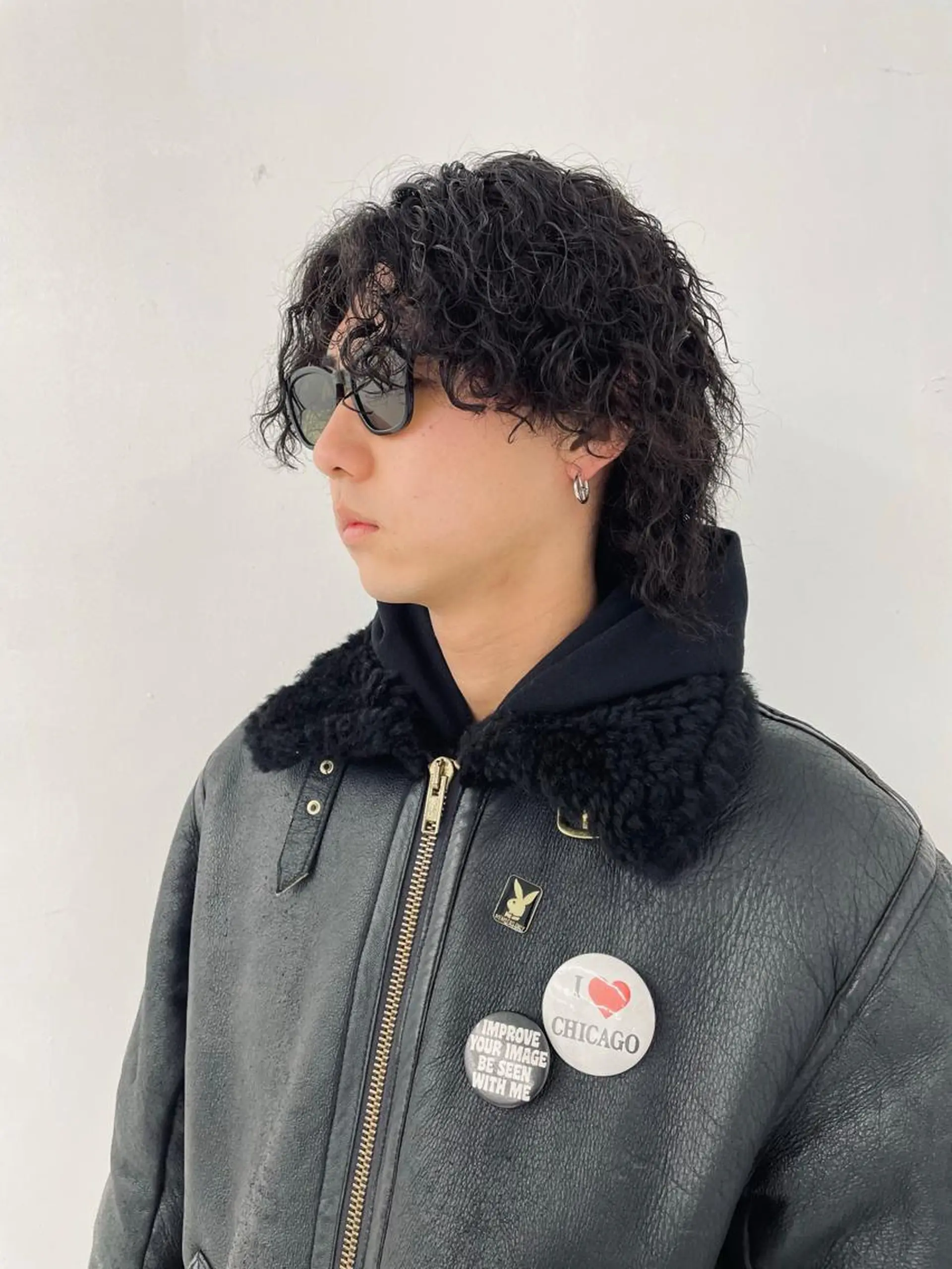 パーマ メンズ スパイキーパーマ 柏NO1 藤本葉のヘアスタイル
