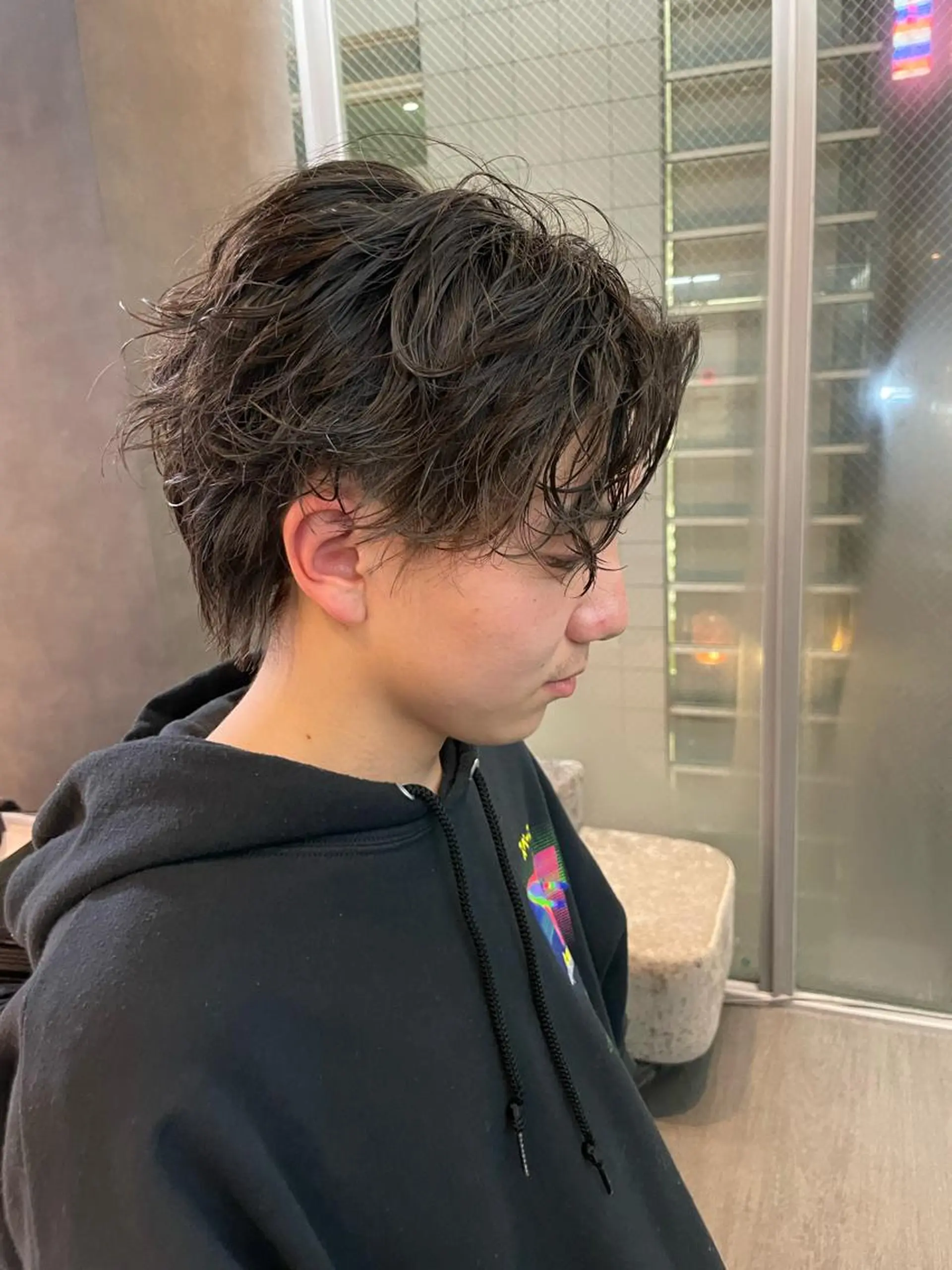 ショート メンズ メンズパーマ 毛流れ縮毛矯正✨ メンズ那智優貴のヘアスタイル