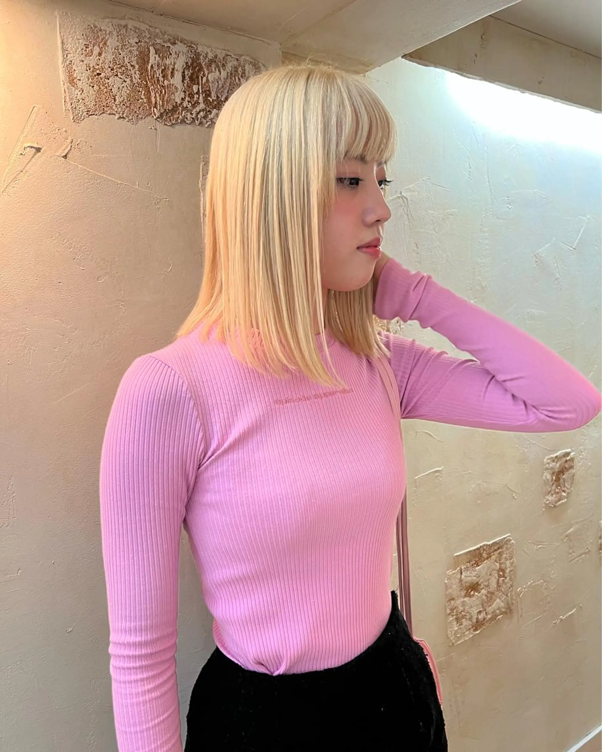 ミディアム 退色まで透明感ある ダブルカラー/リクのヘアスタイル