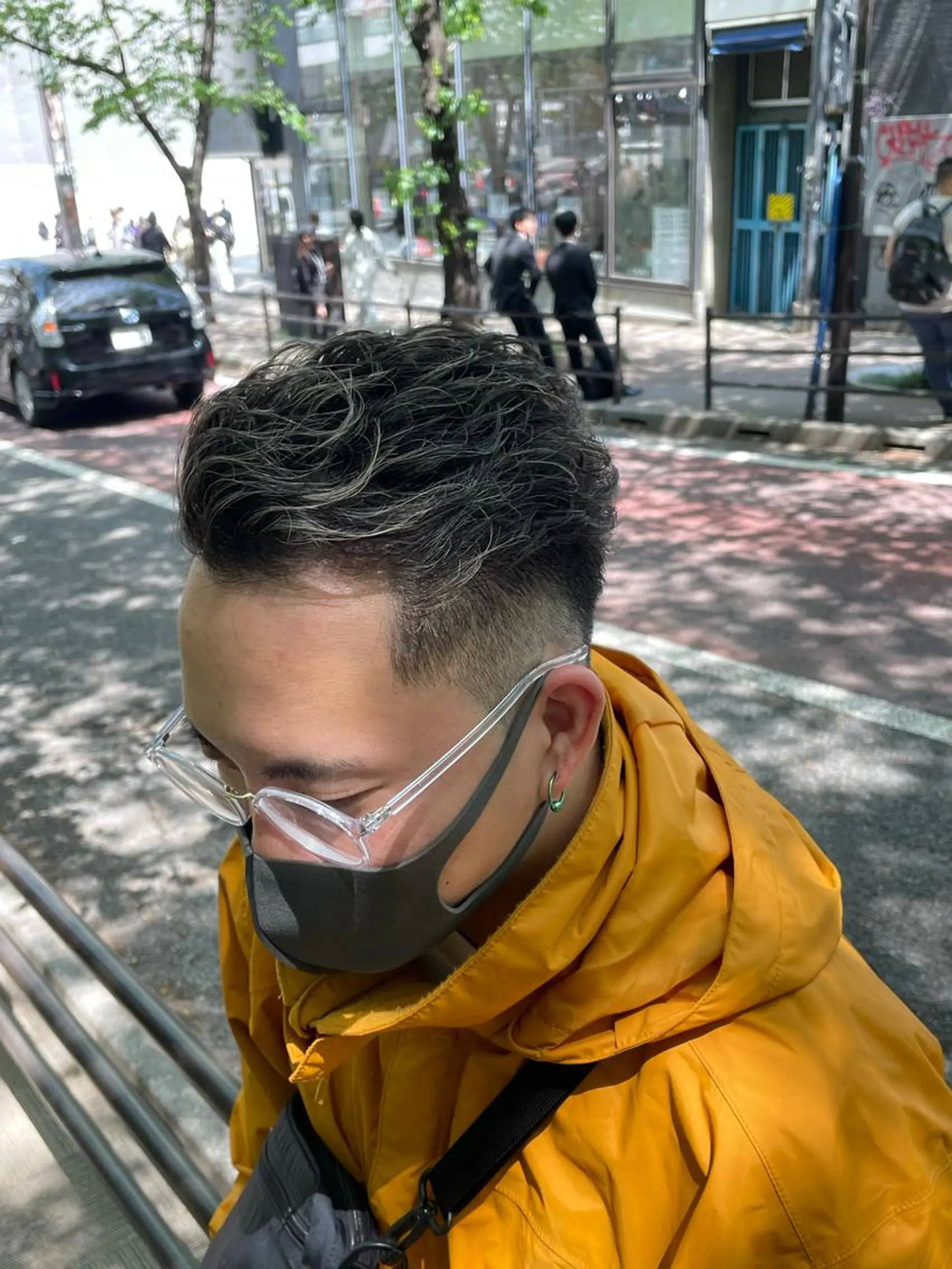 カラー メンズ メンズメッシュ メッシュ Le'a所属・渋谷/フェード/ 國分 翔のヘアスタイル