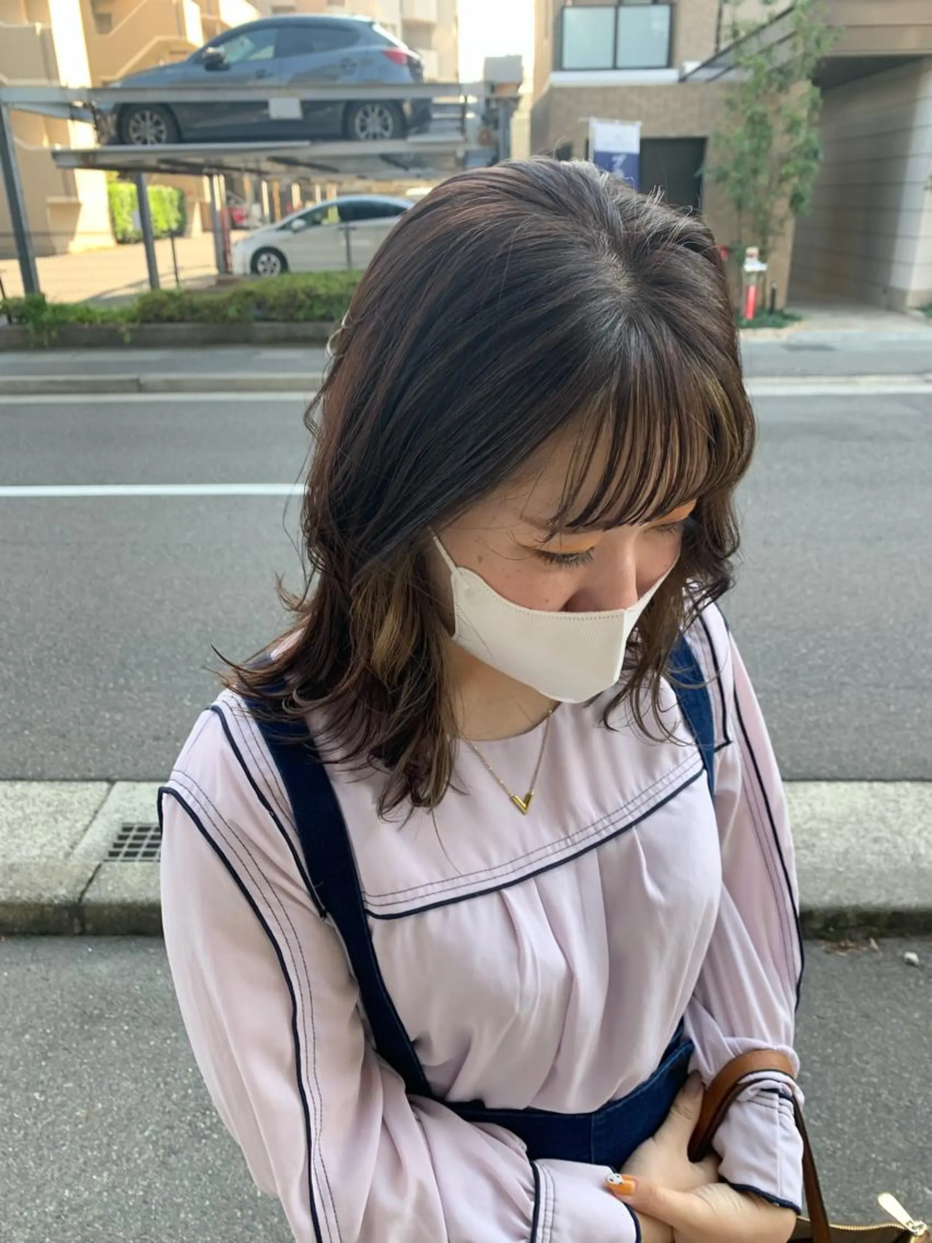 ミディアム ミストバング 韓国風ヘア レイヤーカット HARE 川崎晴佳のヘアスタイル